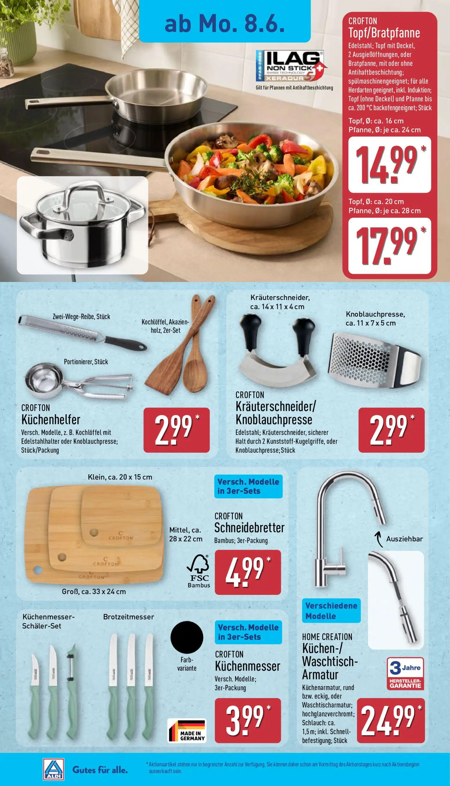 Aldi Ausblick – gültig ab 08.06.2026 | Seite: 6 | Produkte: Armatur, Waschtisch, Home creation