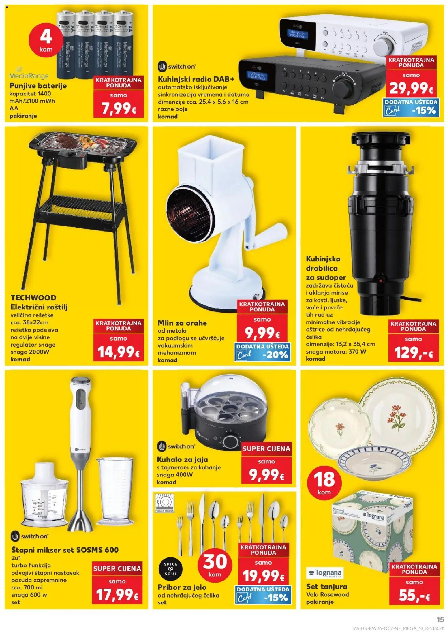 Kaufland katalog | vrijedi od 02.09.2026 | Stranica: 15 | Proizvodi: Štapni mikser, Tognana, Povrće, Pribor za jelo