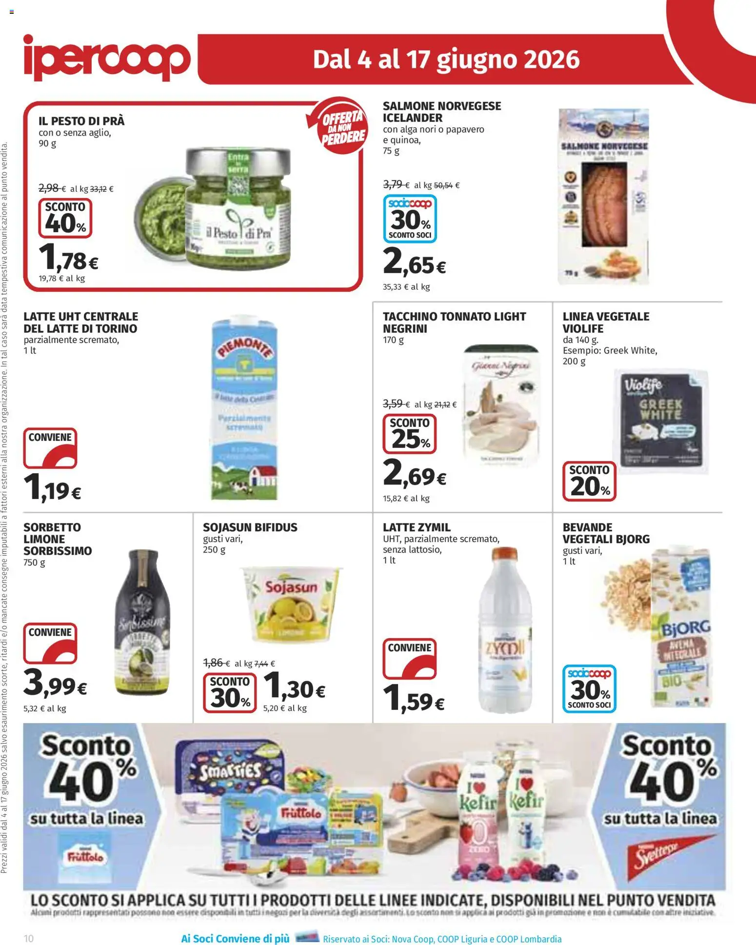 Volantino Ipercoop del 04.06.2026 | Pagina: 10 | Prodotti: Tacchino, Latte, Limone, Pesto