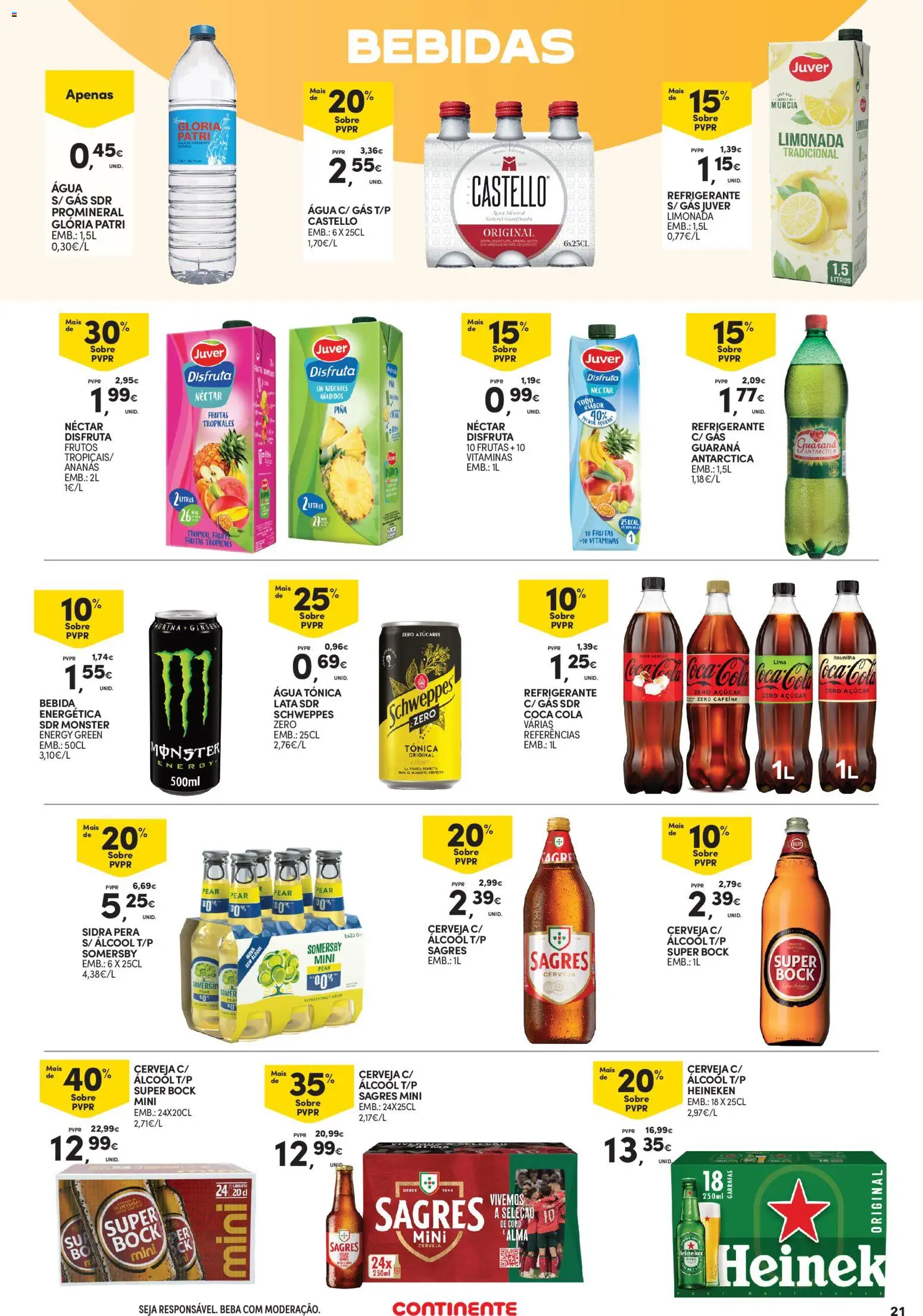 Continente Açores │ válido de 25/06/2026 | Página: 21 | Produtos: Agua, Cerveja, Somersby, Açúcar