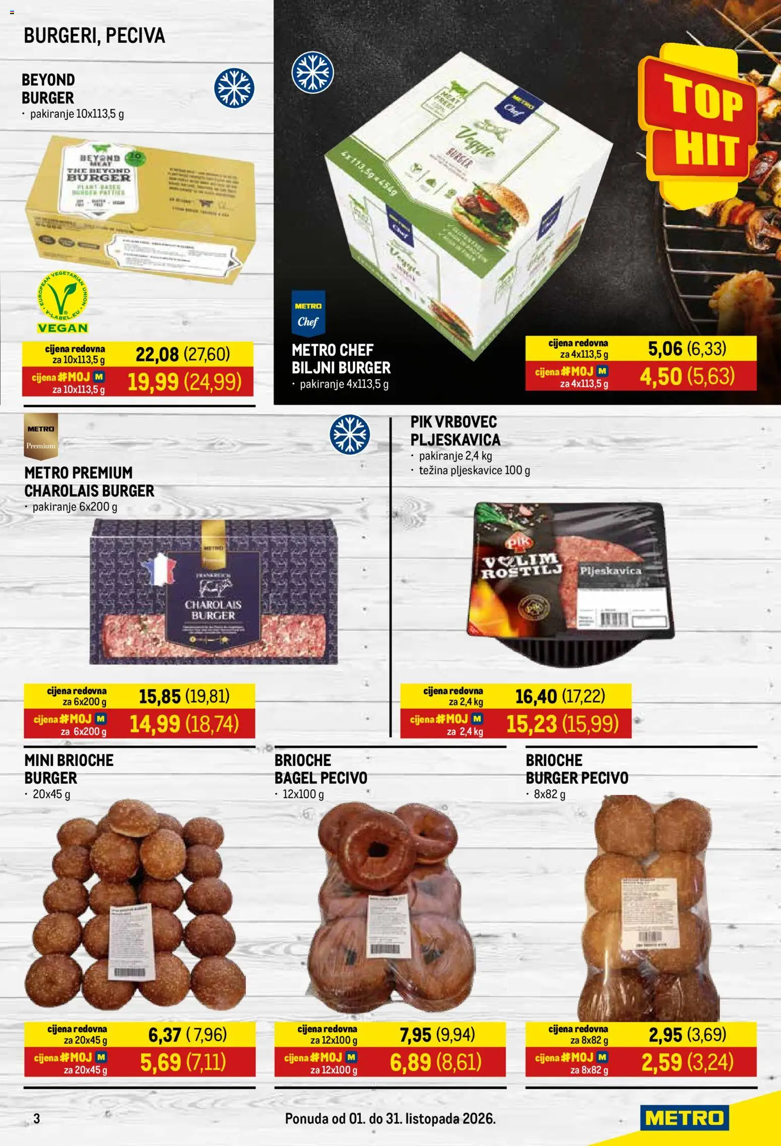 Metro katalog | vrijedi od 01.10.2026 | Stranica: 3 | Proizvodi: Roštilj, Pljeskavice, Pik Vrbovec, Pecivo