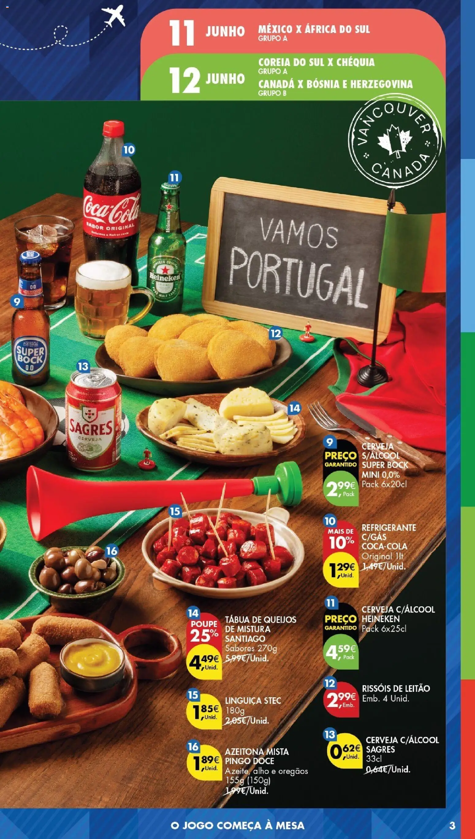 Pingo Doce Bebidas e Petiscos 2026 │ válido de 09.06.2026 | Página: 3 | Produtos: Tábua, Super bock, Mesa, Coca-cola