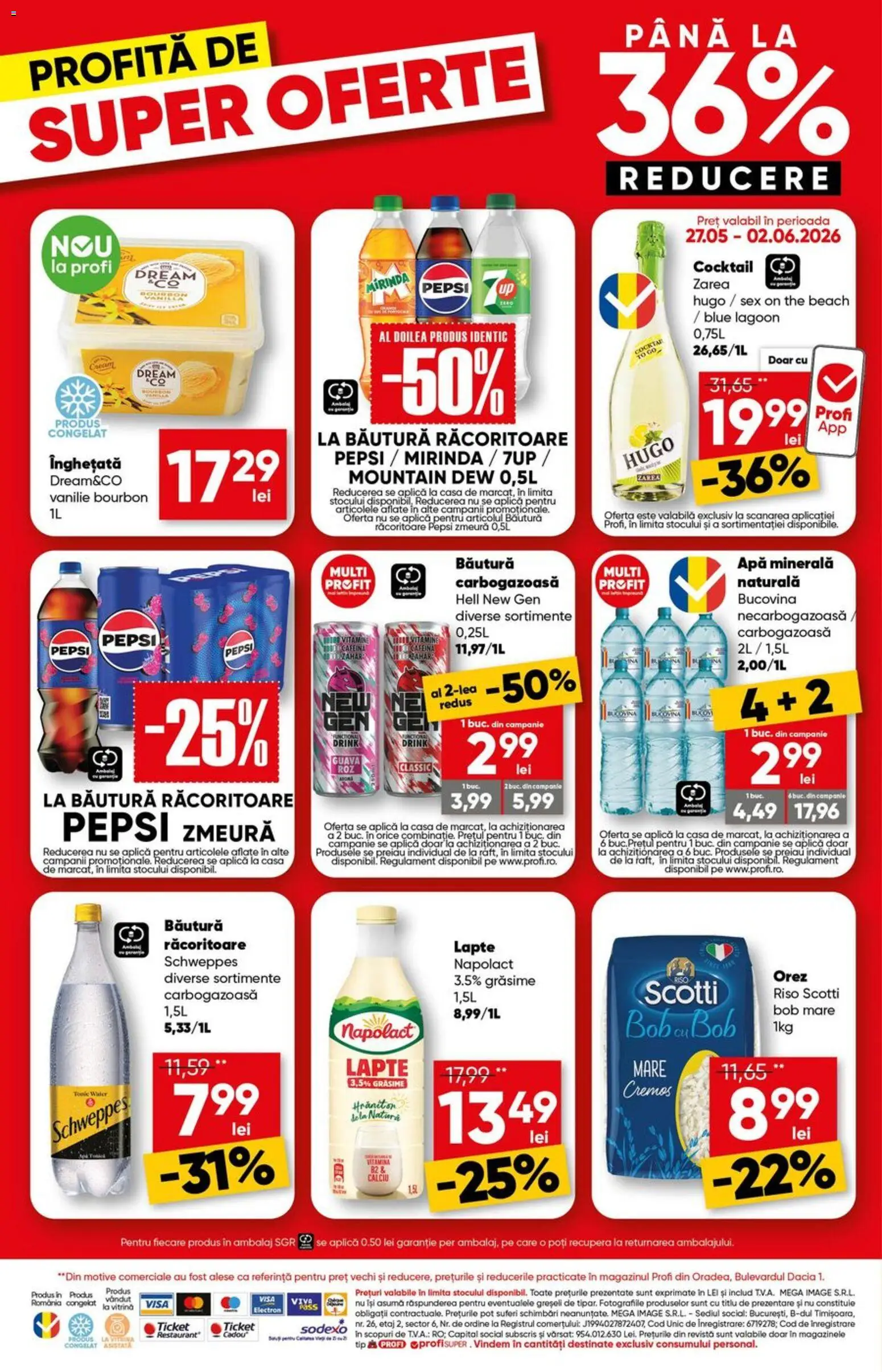 Noul catalog Profi – valabil de la 27.05.2026 | Pagină: 16 | Produse: Yazı tahtası kalemi, Vitrină, Lapte, Înghețată
