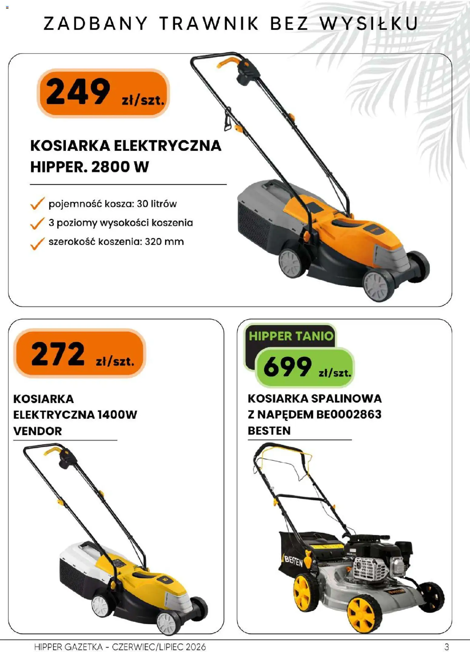 Hipper gazetka od 26.06.2026 | Strona: 3 | Produkty: Kosiarka