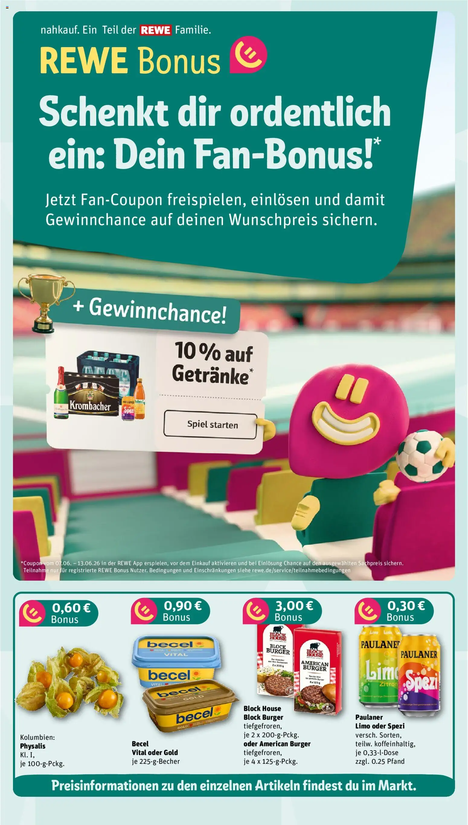 Nahkauf Prospekt – gültig ab 08.06.2026 | Seite: 4 | Produkte: Becel, Krombacher, Hohes c, Paulaner
