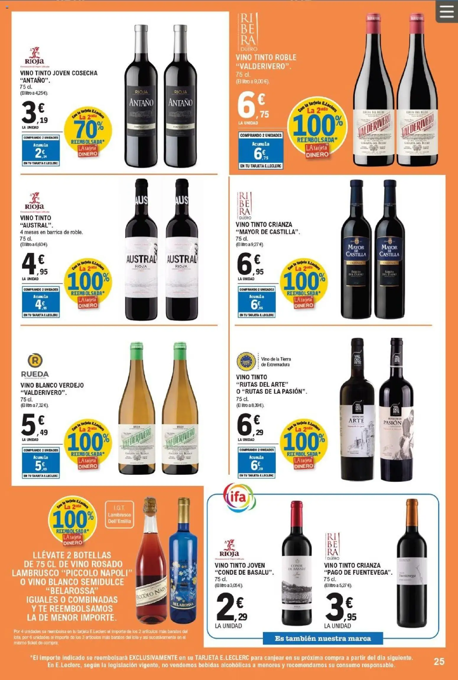 E.Leclerc folleto │ válido desde el 11/03/2026 | Página: 25 | Productos: Vino rosado, Vino, Té
