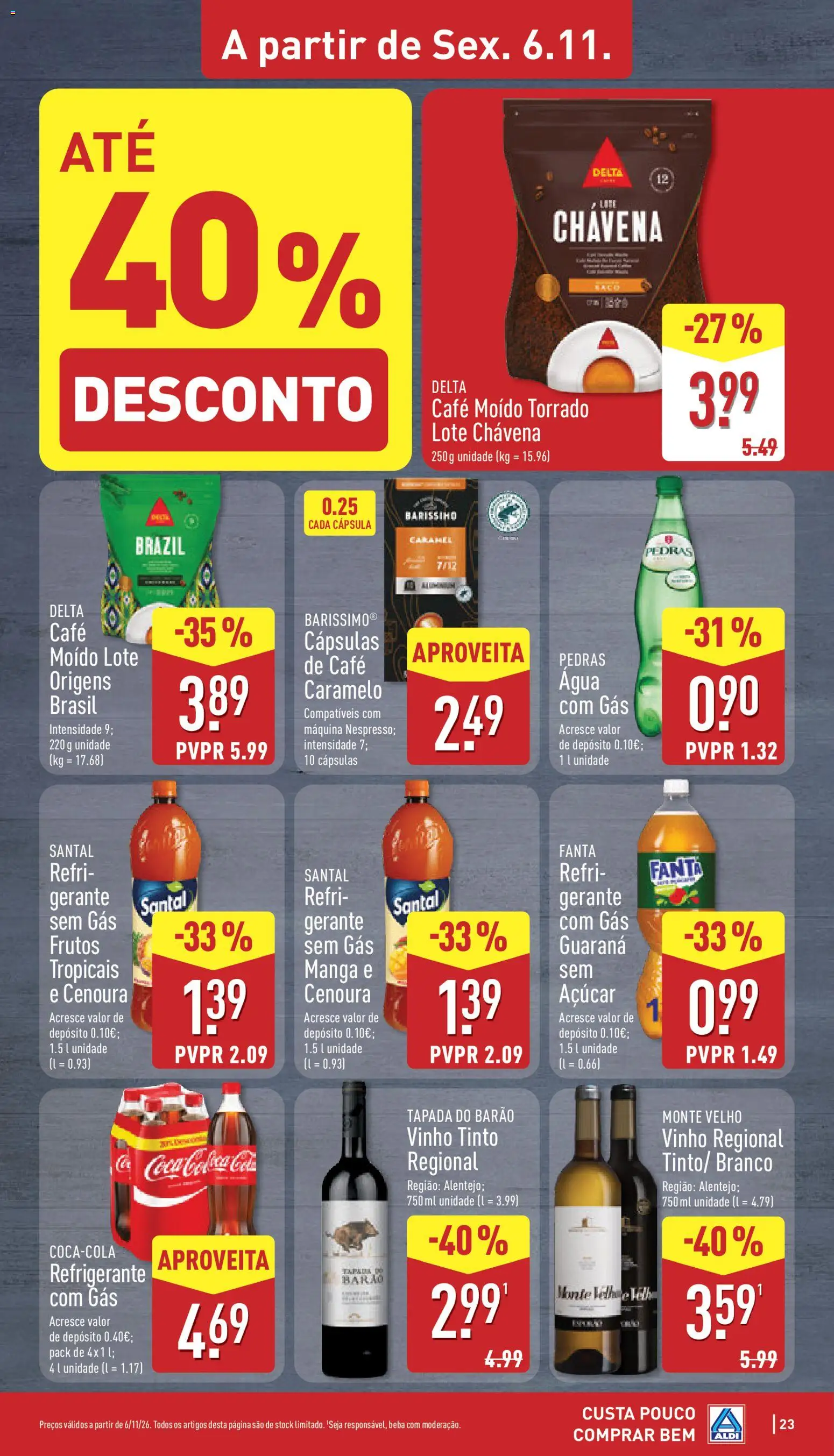 Aldi folheto │ válido de 02/11/2026 | Página: 23 | Produtos: Fanta, Manga, Café moído, Água com gás