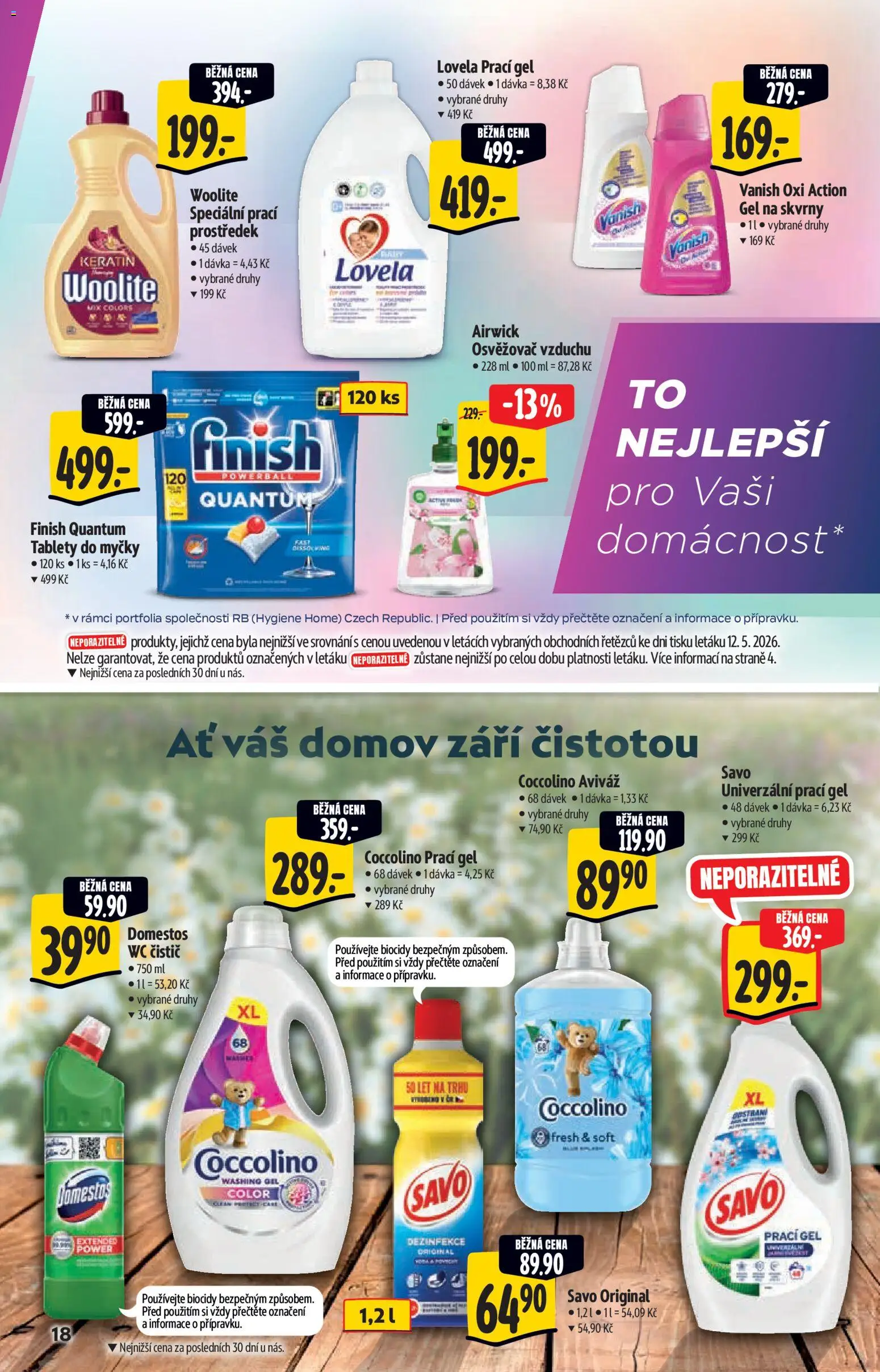 Albert katalog - Hypermarket od 20.05.2026 | Strana: 18 | Produkty: Tablety do myčky, Woolite, Lovela, Wc čistič