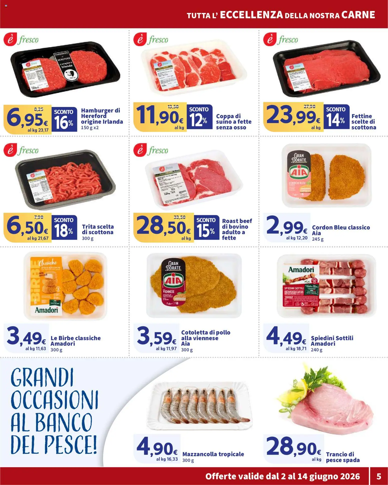 Volantino SIGMA del 02.06.2026 | Pagina: 5 | Prodotti: Bovino, Pollo, Pesce, Hamburger