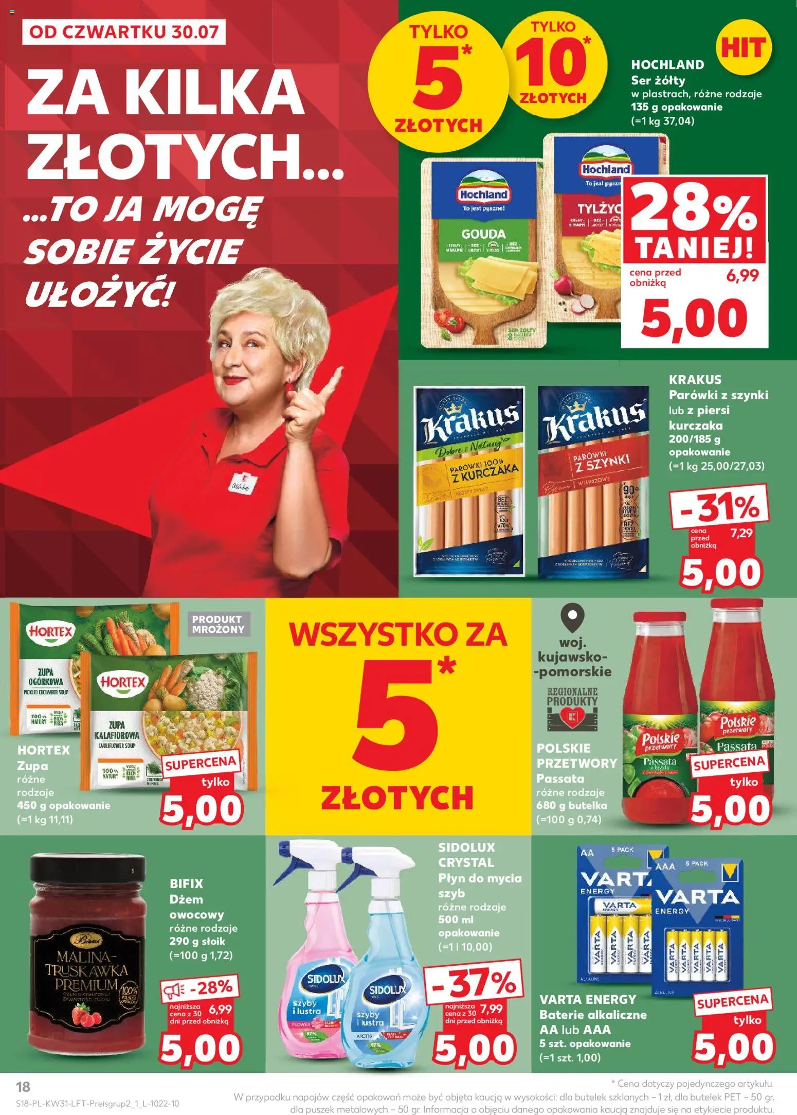 Kaufland gazetka od 30.07.2026 | Strona: 18 | Produkty: Parówki z szynki, Przetwory, Dżem, Zupa