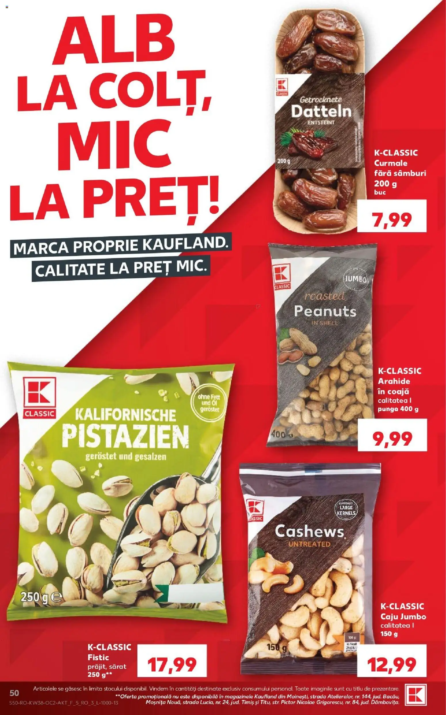Kaufland Slatina 16.09.2026 - Revista si Oferta | Pagină: 50 | Produse: Pungă, Arahide, Caju, Fistic