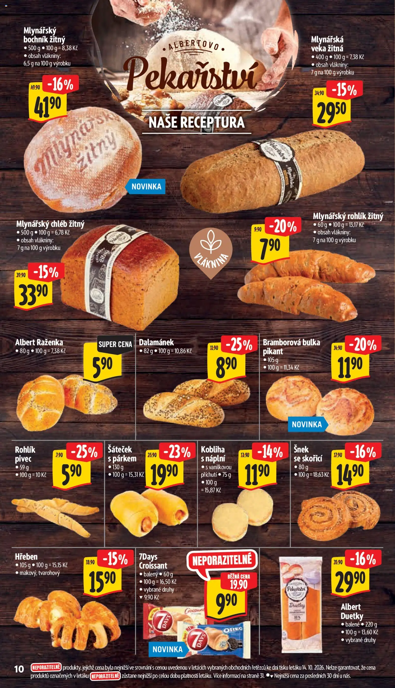 Albert leták - Hypermarket Jablonec nad Tisou od 21.10.2026 | Strana: 24 | Produkty: Kobliha, Veka, Chléb, Oreo
