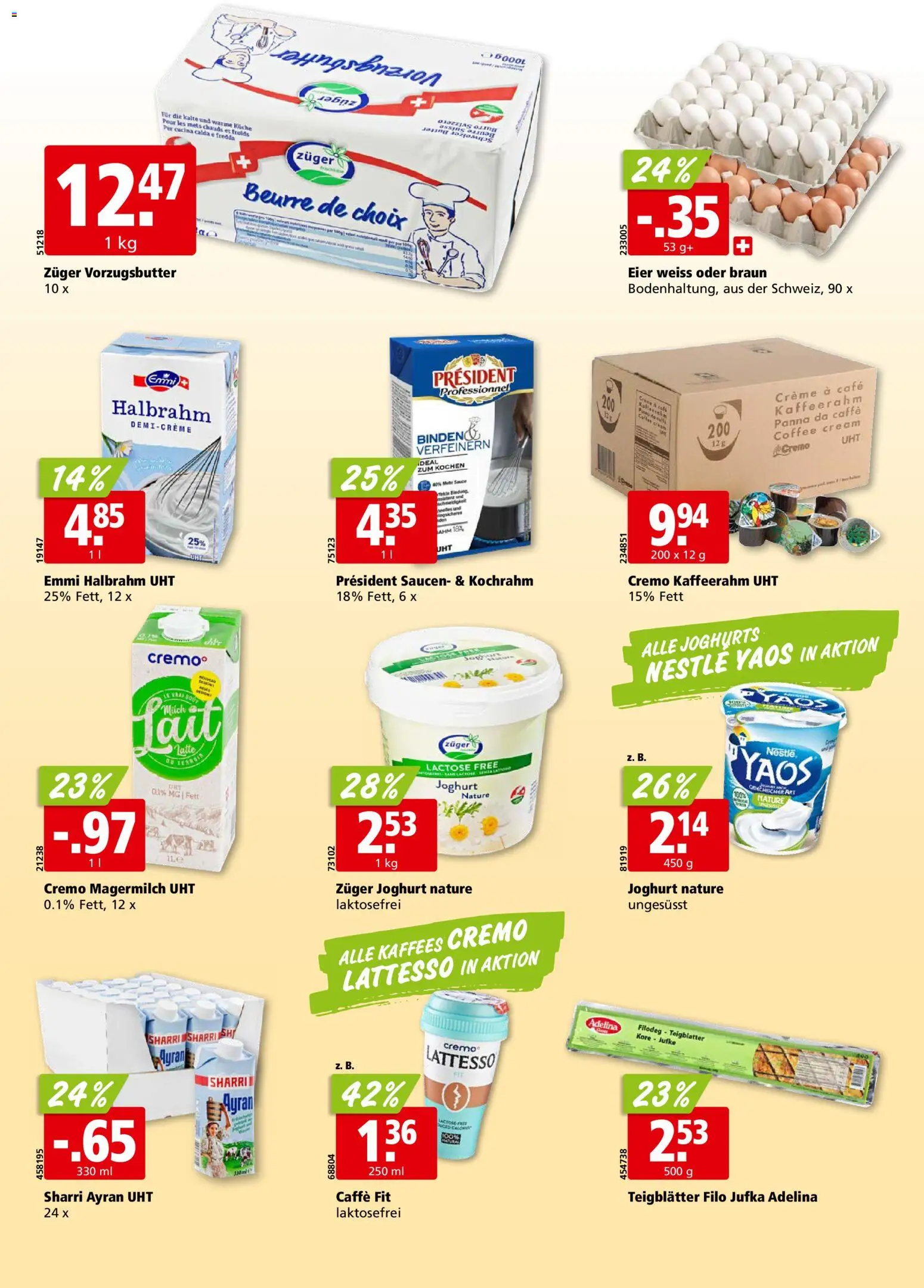 Aligro aktionen Chavannes, Matran, Genf, Sitten – gültig ab 29.06.2026 | Seite: 14 | Produkte: Joghurt, Eier, Creme
