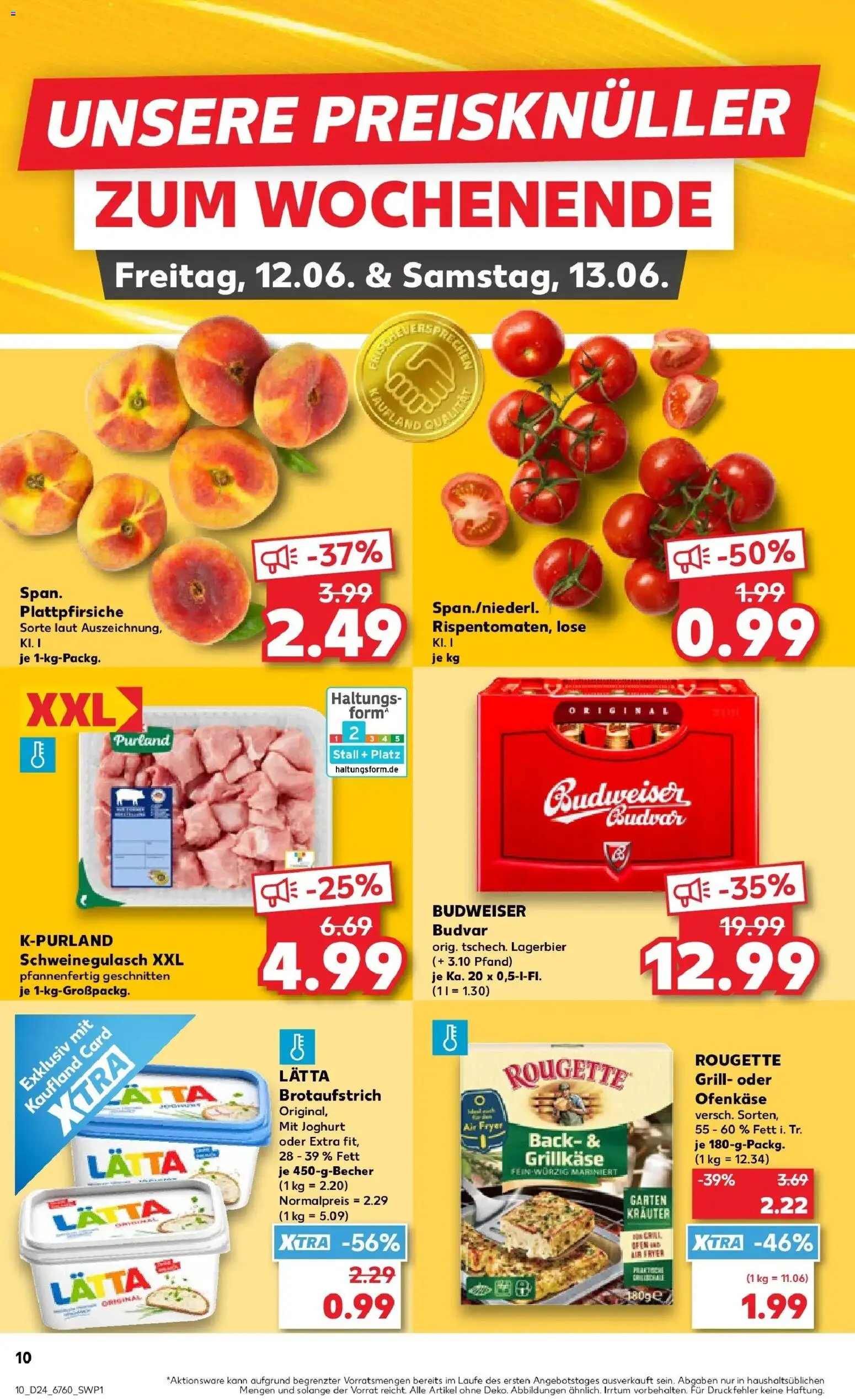 Kaufland Prospekt Lichtenfels – gültig ab 08.06.2026 | Seite: 19 | Produkte: Schweinegulasch, Joghurt, Lätta, Budweiser