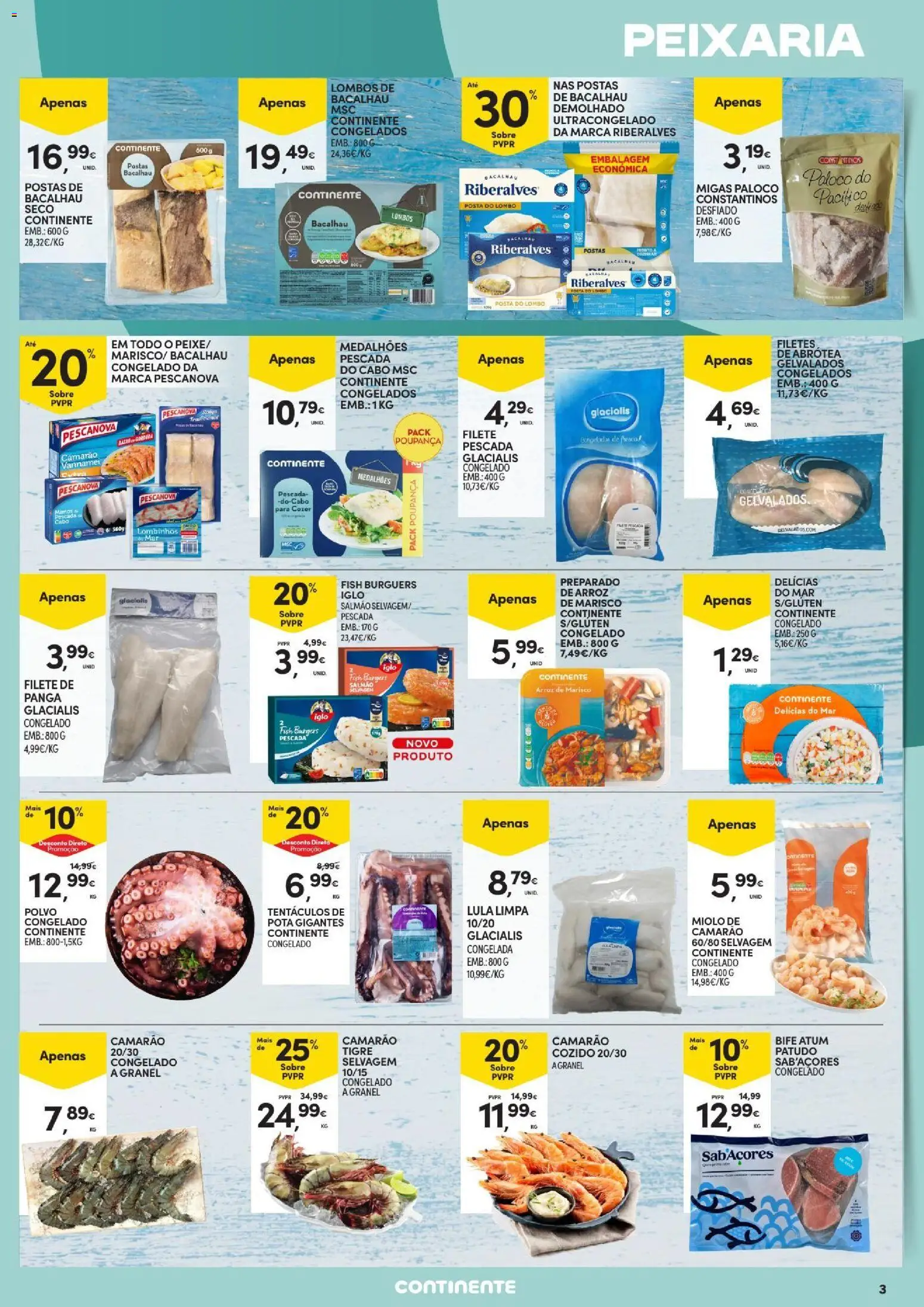 Continente folheto Açores │ válido de 15/10/2026 | Página: 3 | Produtos: Atum, Lombo, Arroz, Filete
