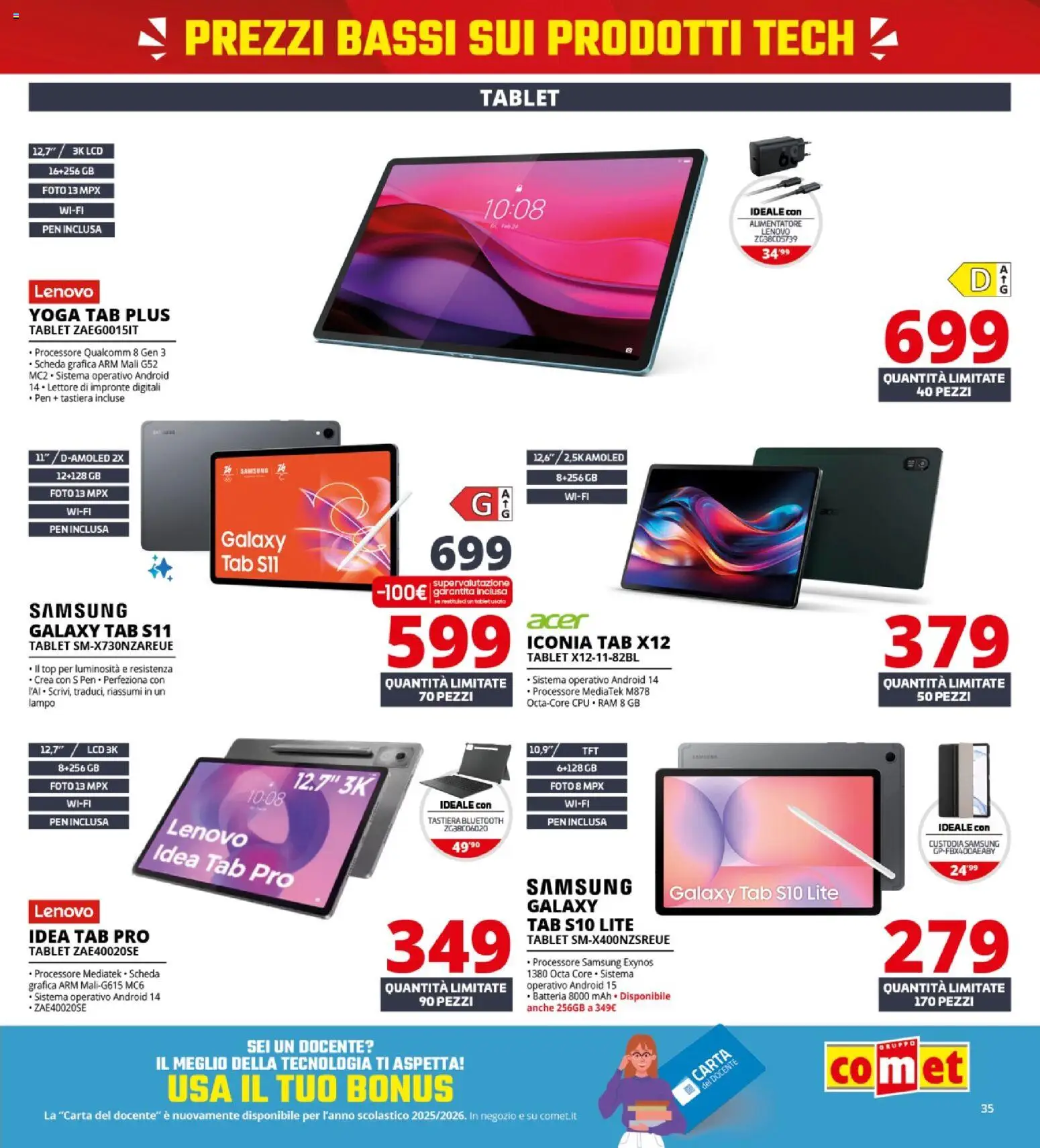 Volantino Comet del 21.05.2026 | Pagina: 35 | Prodotti: Samsung Galaxy, Top, Tablet, Tastiera