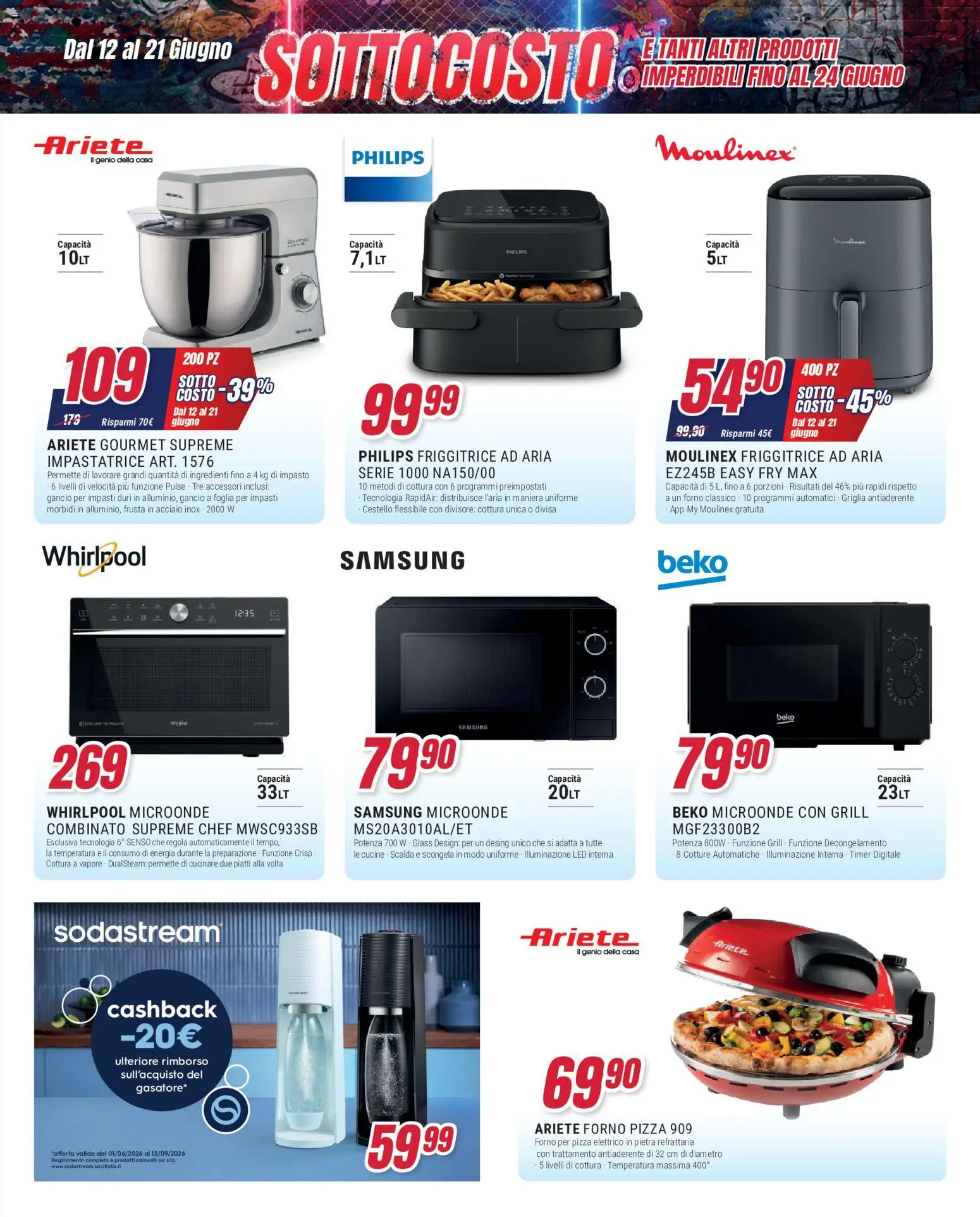 Volantino Trony del 12.06.2026 | Pagina: 12 | Prodotti: Microonde, Pizza, Forno, Friggitrice
