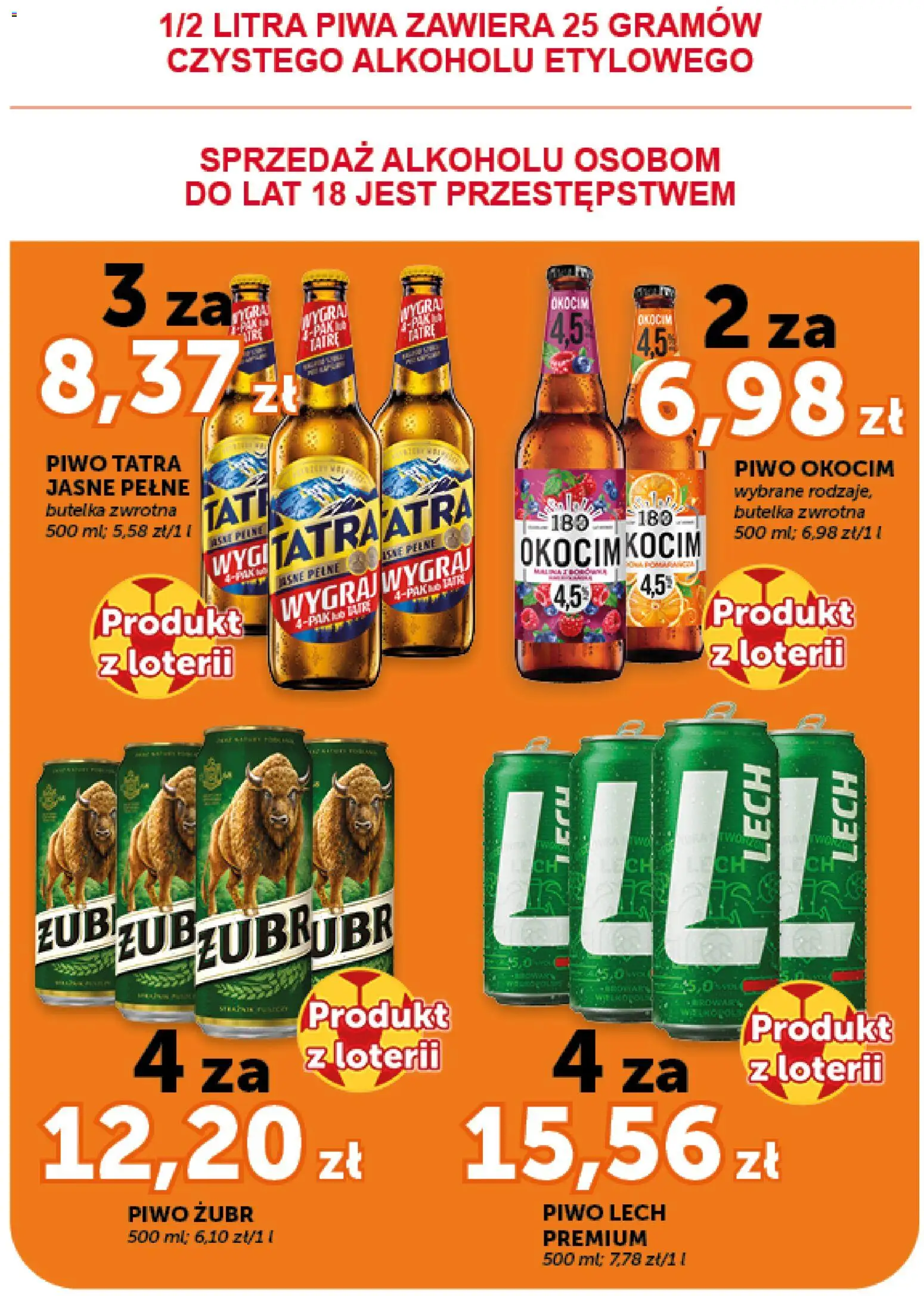 Groszek gazetka - Market od 16.07.2026 | Strona: 18 | Produkty: Piwo żubr, Piwo