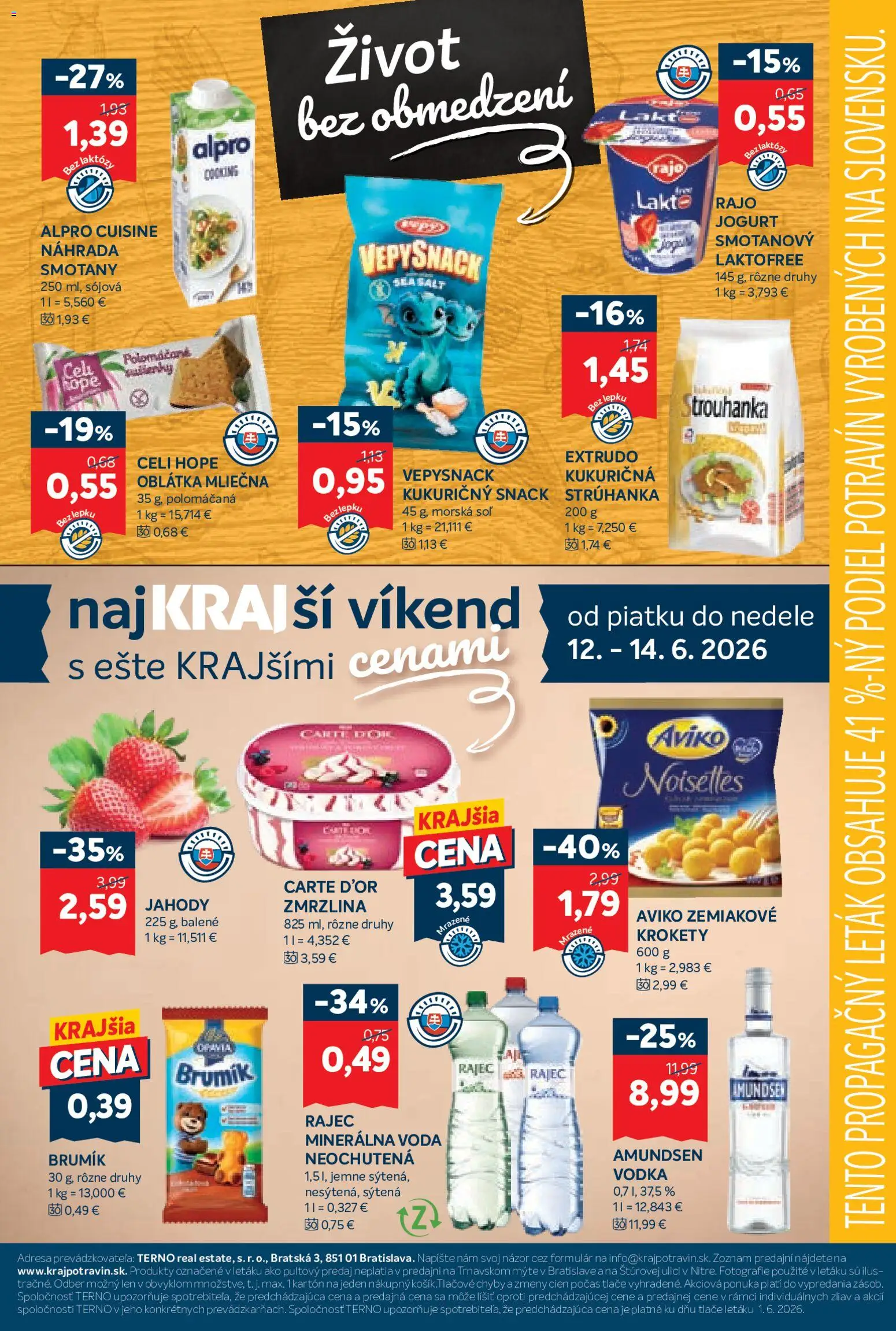 Nové Kraj akcie – leták je platný od 11.06.2026 | Strana: 18 | Produkty: Jahody, Voda, Soľ, Minerálna voda
