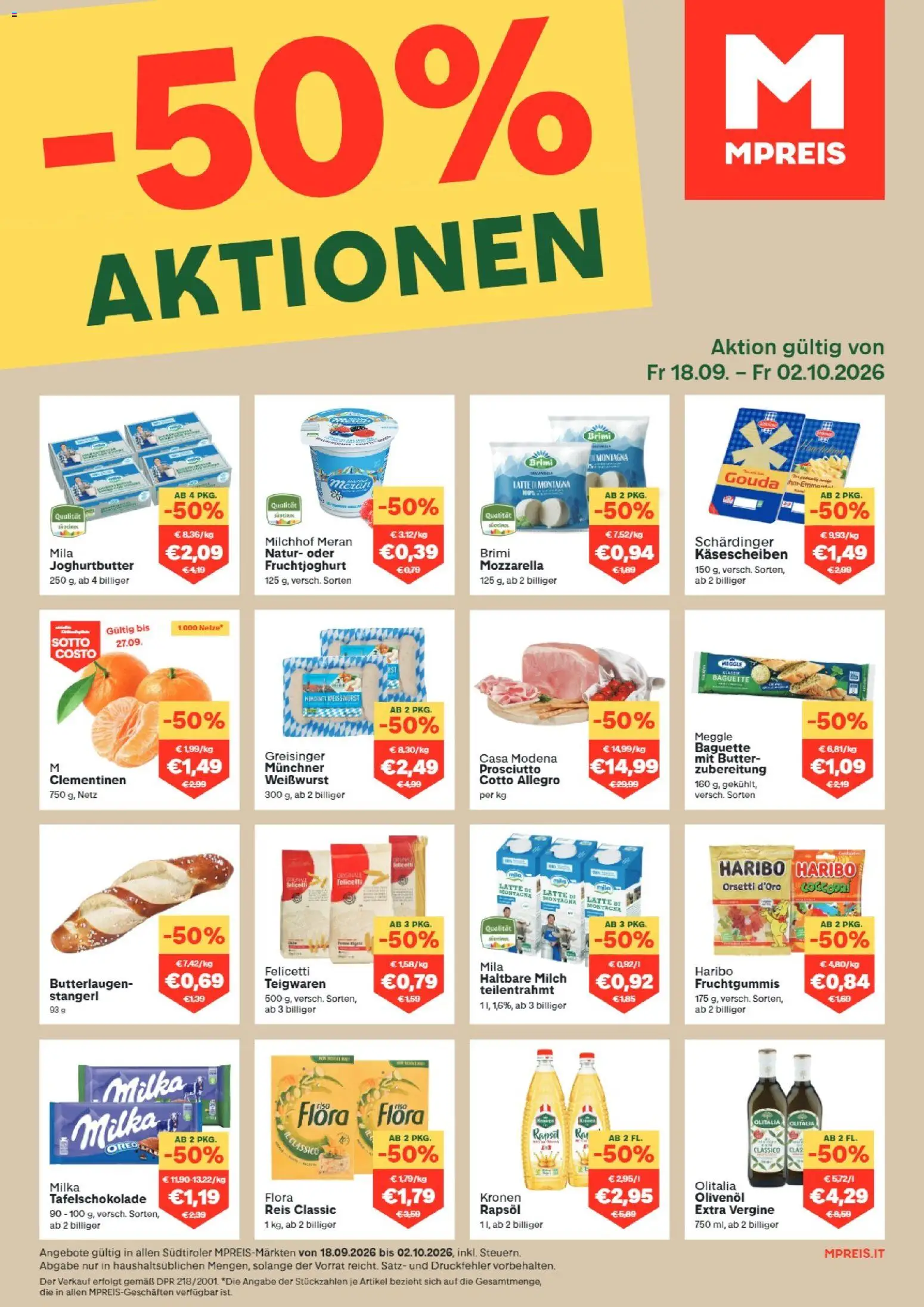 Mpreis Freitag, 18. September Aktionspreise