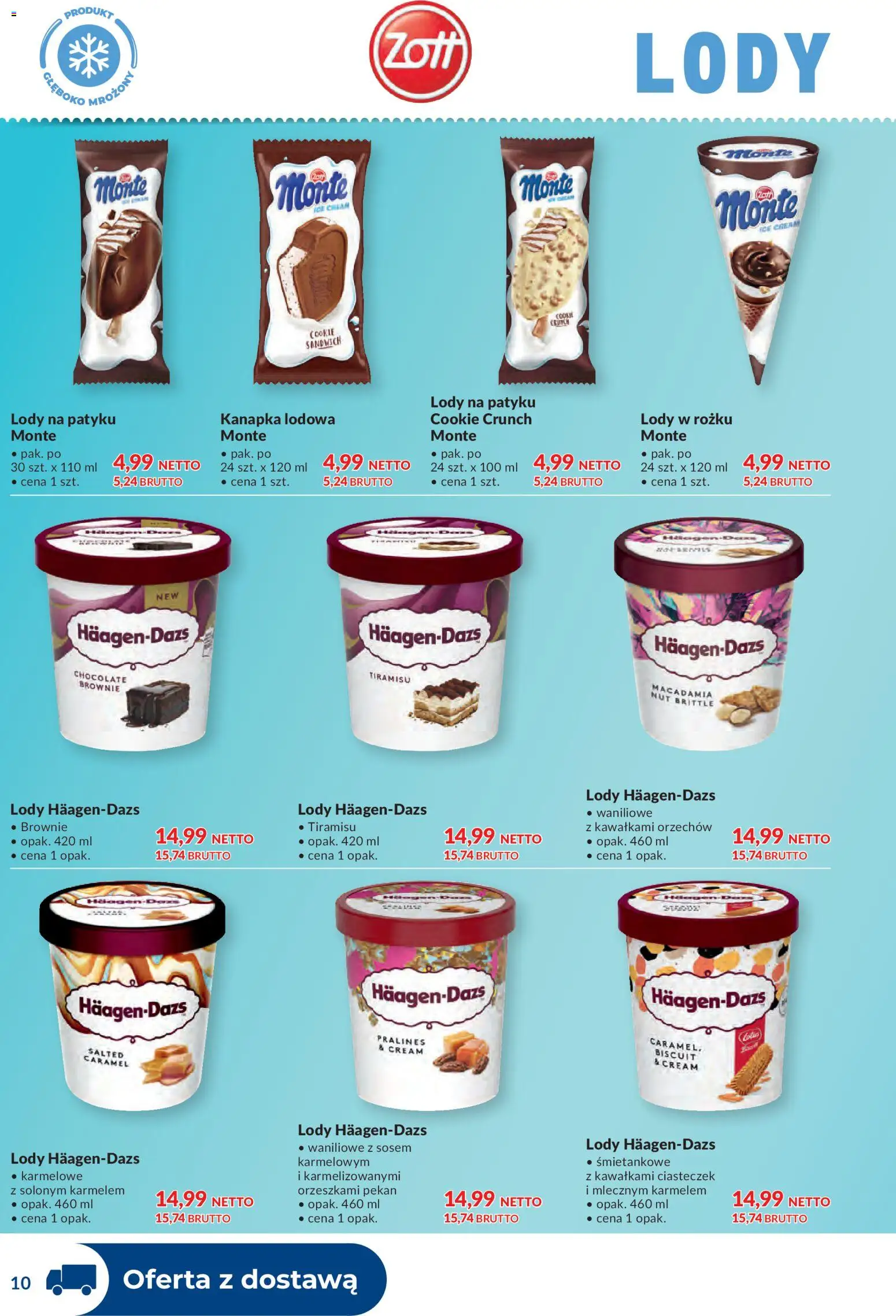 Makro gazetka - Dystrybucja do sklepów od 12.05.2026 | Strona: 10 | Produkty: Tiramisu, Sandwich, Lody na patyku, Brownie