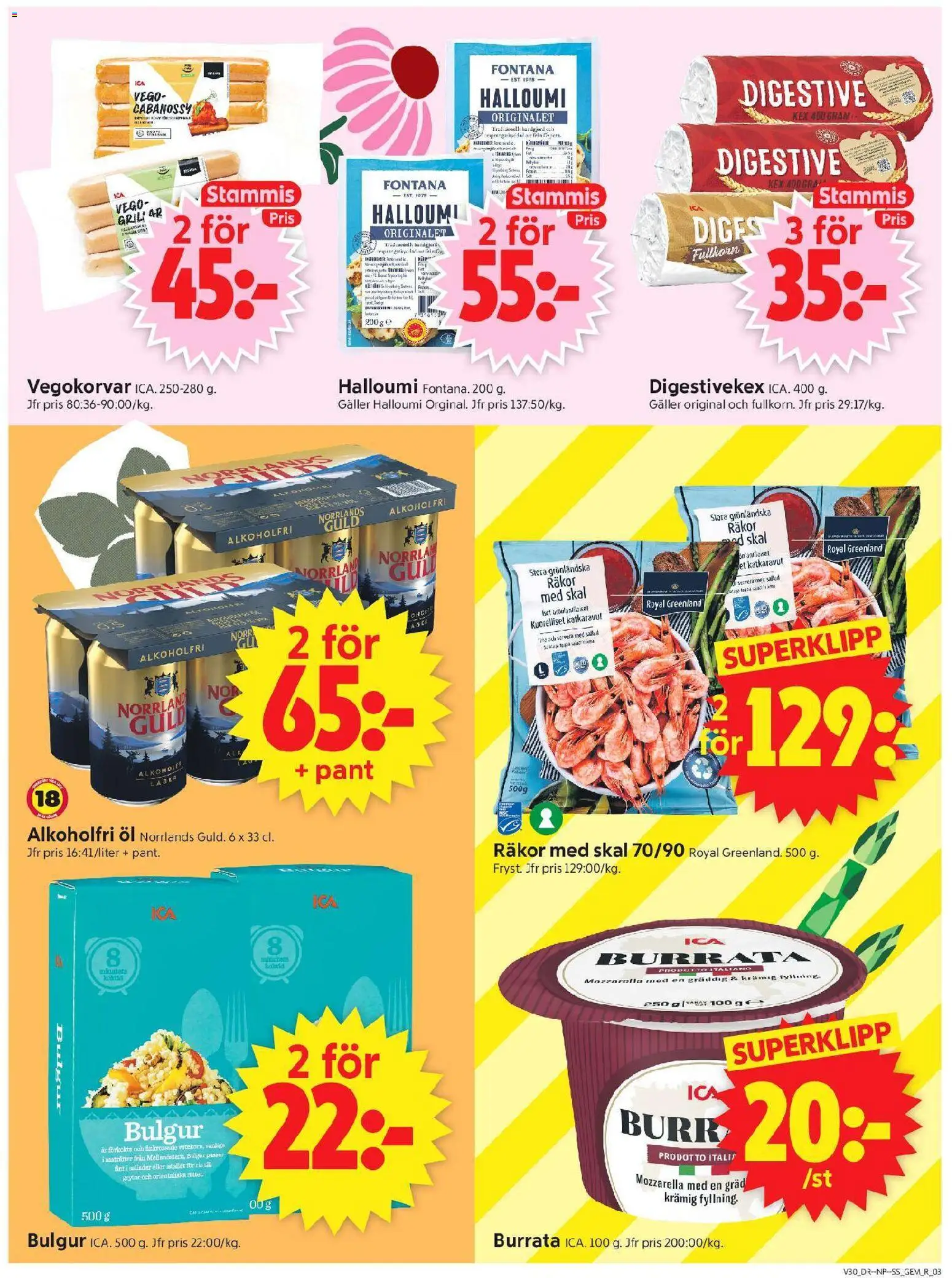 ICA Supermarket reklamblad aktuell från 20/07/2026 | Sida: 3 | Produkter: Digestive, Galler, Öl, Ris