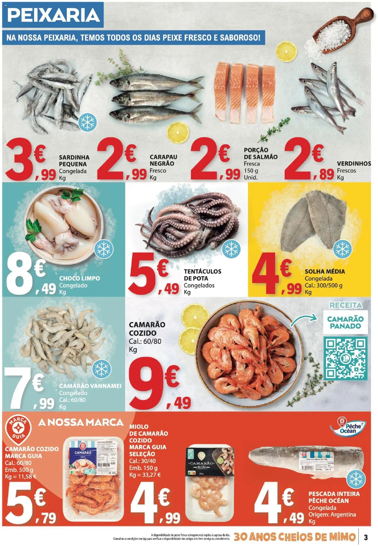 E.Leclerc folheto │ válido de 27/08/2026 | Página: 3 | Produtos: Pescada, Camarão, Salmão, Peixe