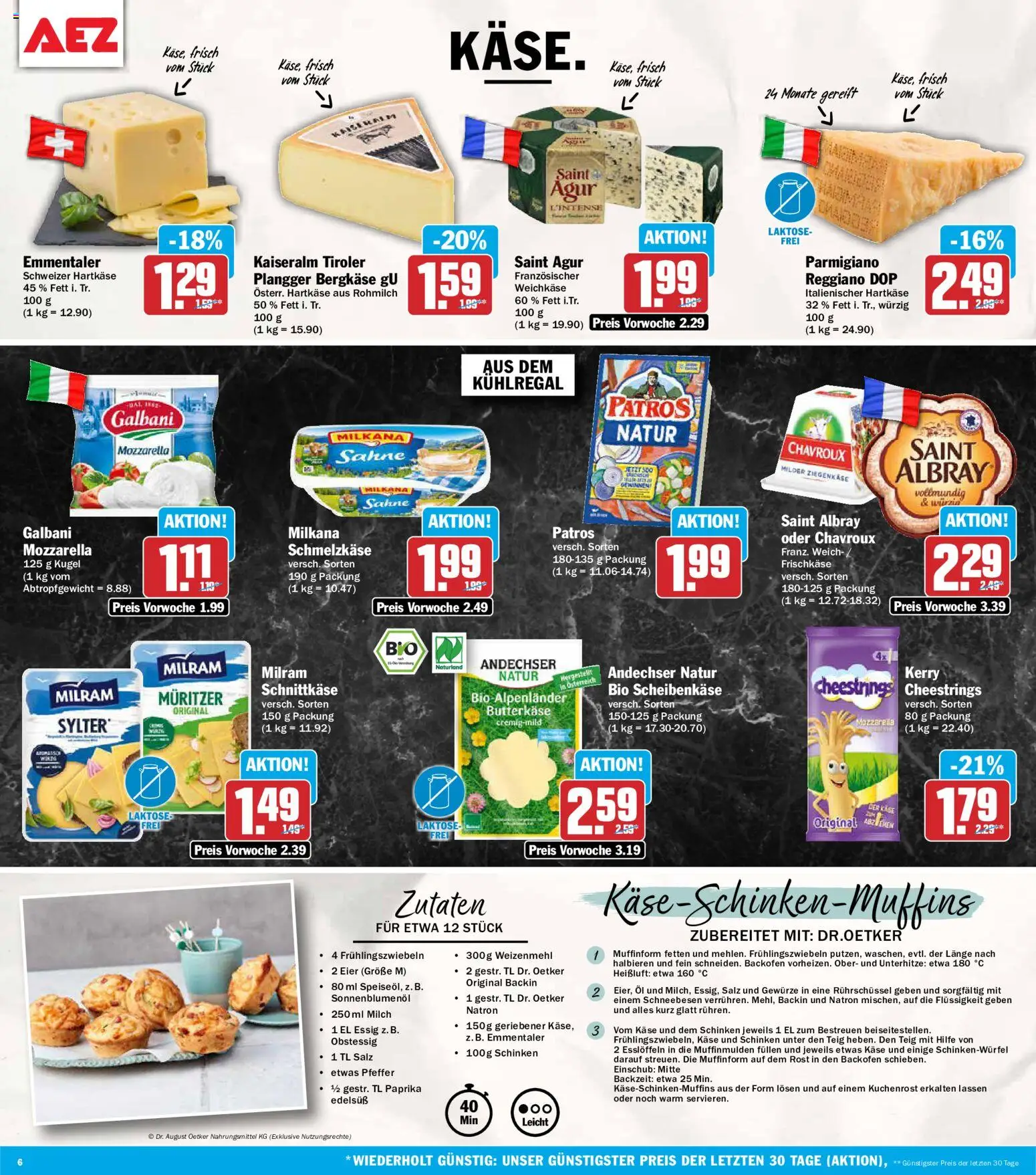 AEZ Prospekt 	 – gültig ab 18.05.2026 | Seite: 6 | Produkte: Käse, Milram, Schinken, Sahne