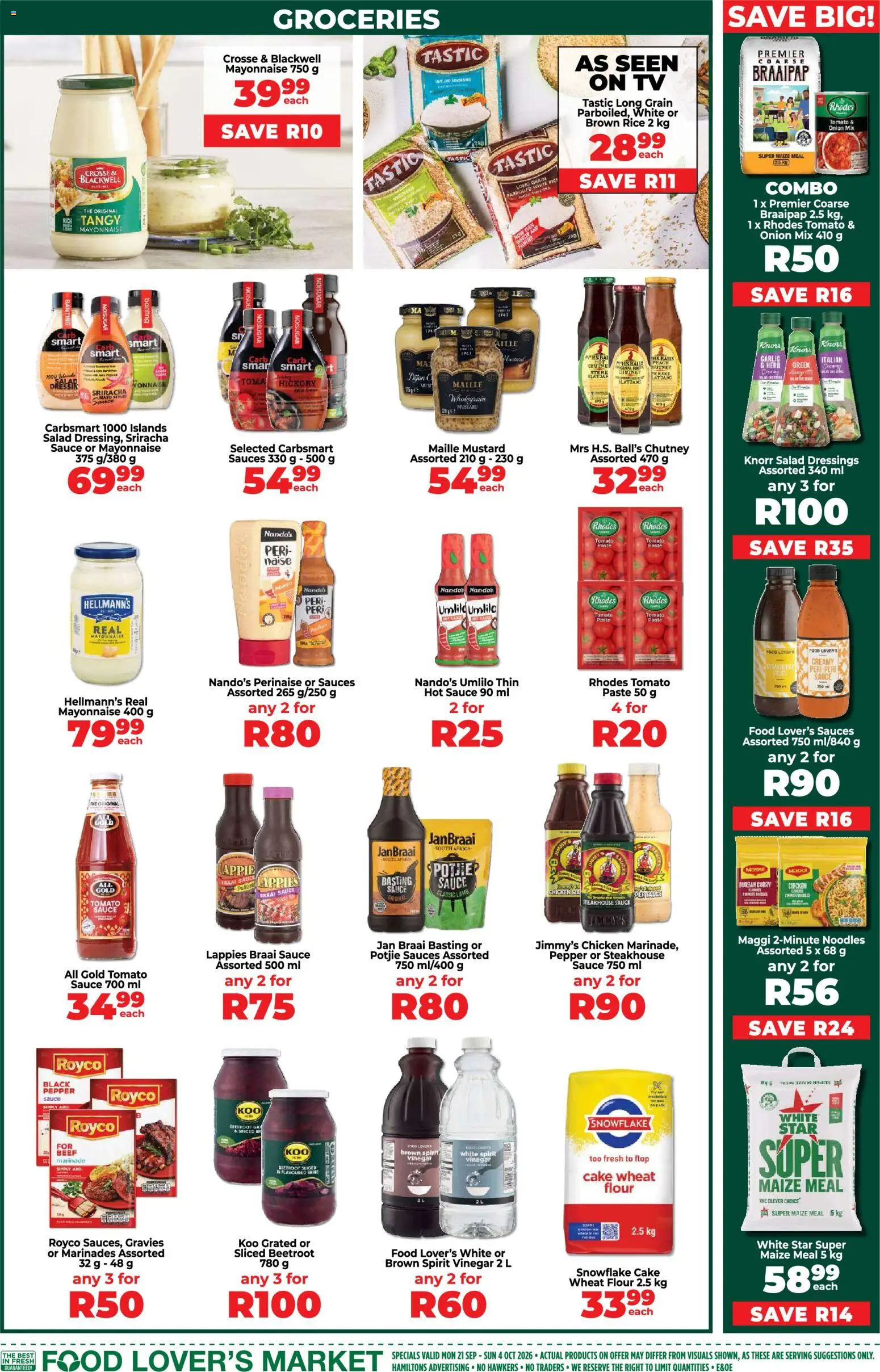 New Food Lover's Market catalogue – valid from 21/09/2026 | Page: 13 | Products: Vinegar, Mustard, Tomato sauce, Onion