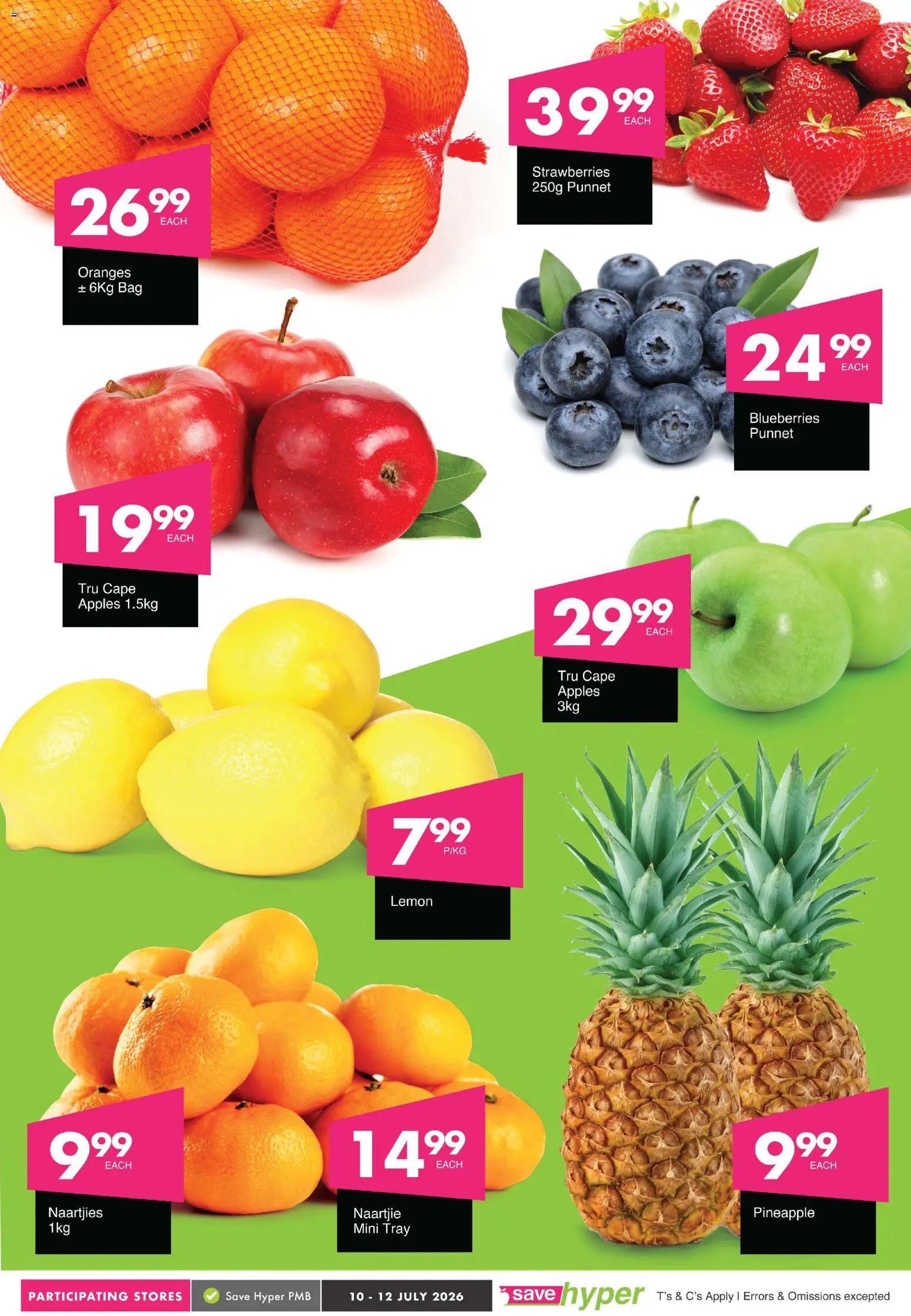 New Save catalogue – valid from 10/07/2026 | Page: 5 | Products: Tray, Bag, Pineapple, Strawberries