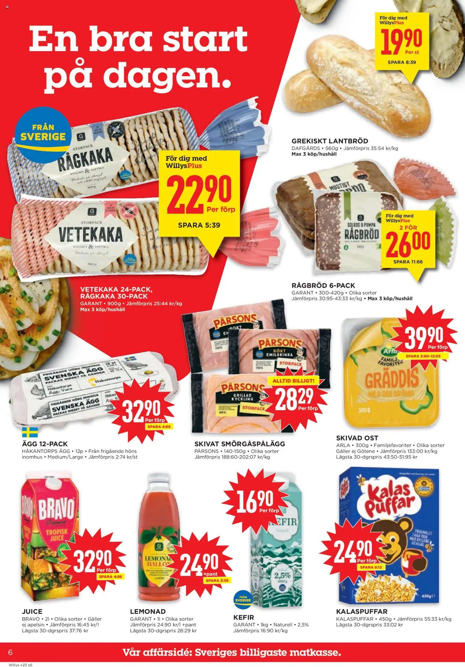 Willys reklamblad aktuell från 01.06.2026 | Sida: 6 | Produkter: Galler, Smörgåspålägg, Juice, Pumpa