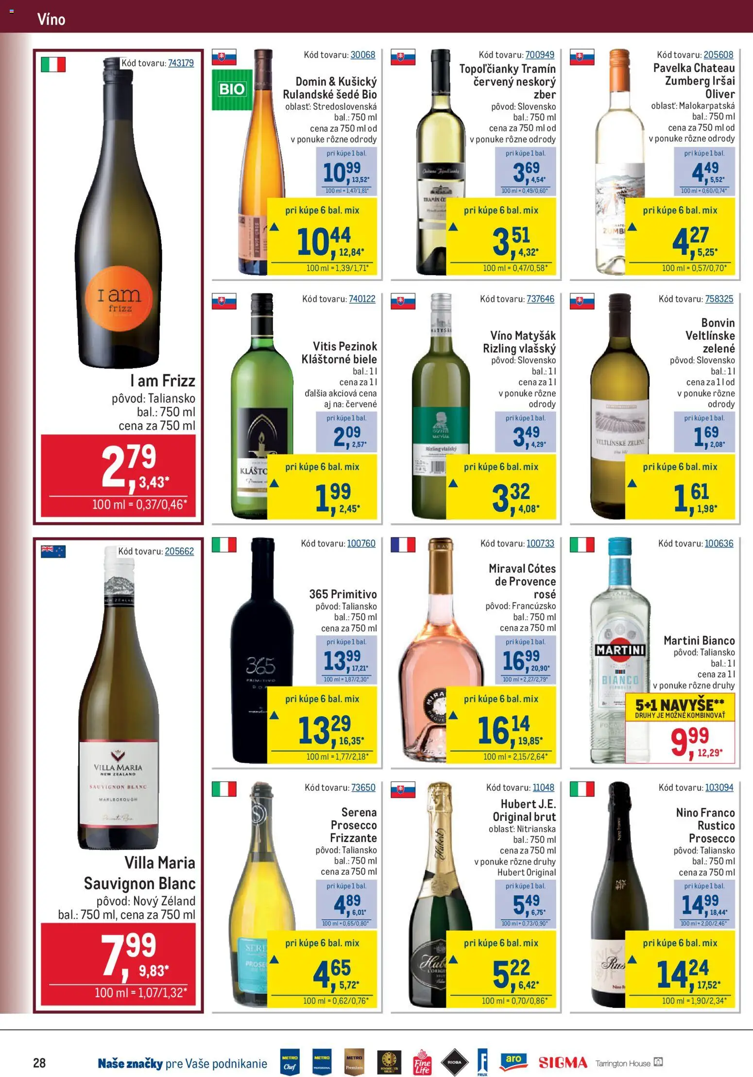 Nové Metro akcie – leták je platný od 15.07.2026 | Strana: 28 | Produkty: Víno, Prosecco