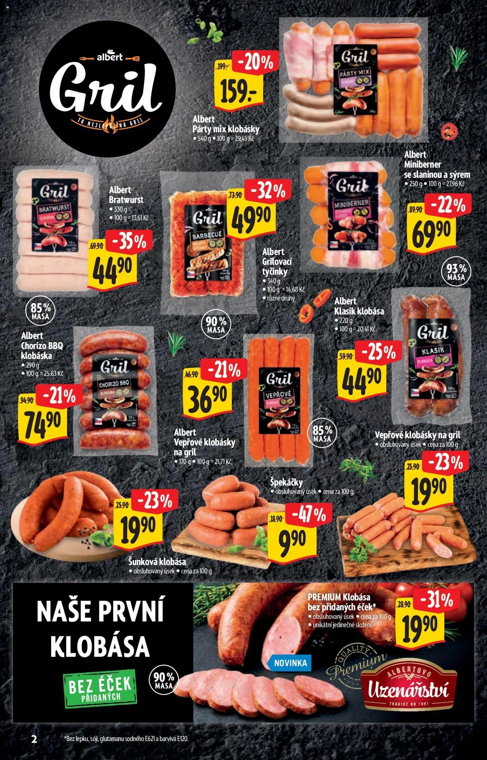 Albert katalog - Supermarket od 01.07.2026 | Strana: 2 | Produkty: Špekáčky, Tyčinky, Party mix, Chorizo