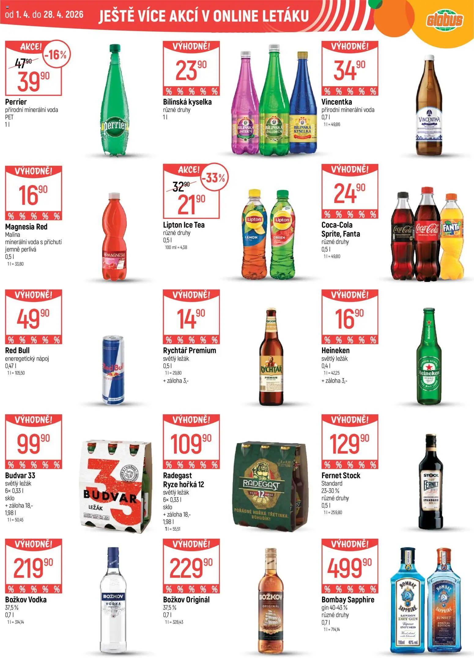 Globus leták - Praha Zličín od 15.04.2026 | Strana: 31 | Produkty: Bílinská Kyselka, Coca cola, Fernet, Magnesia Red