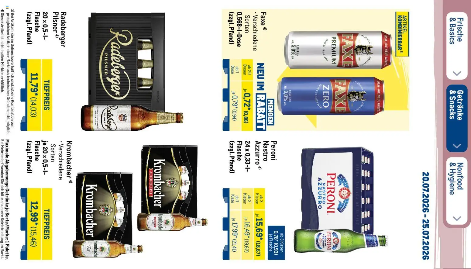 Metro Prospekt – gültig ab 20.07.2026 | Seite: 30 | Produkte: Pils, Krombacher, Radeberger pilsner