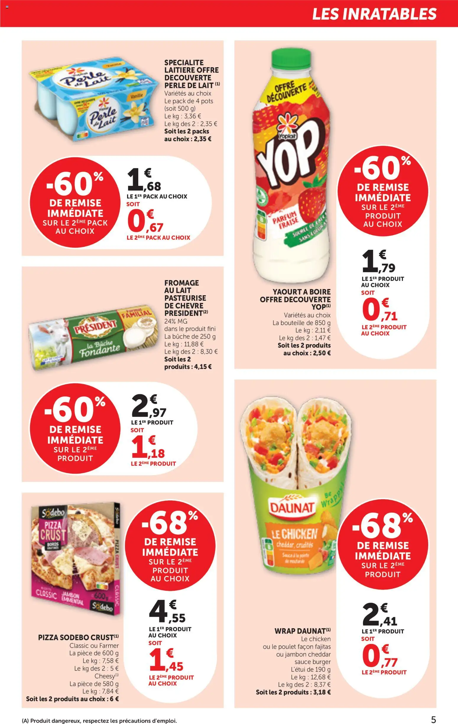 {H1} | Page: 5 | Produits: Fraise, Parfum, Yaourt à boire, Lait