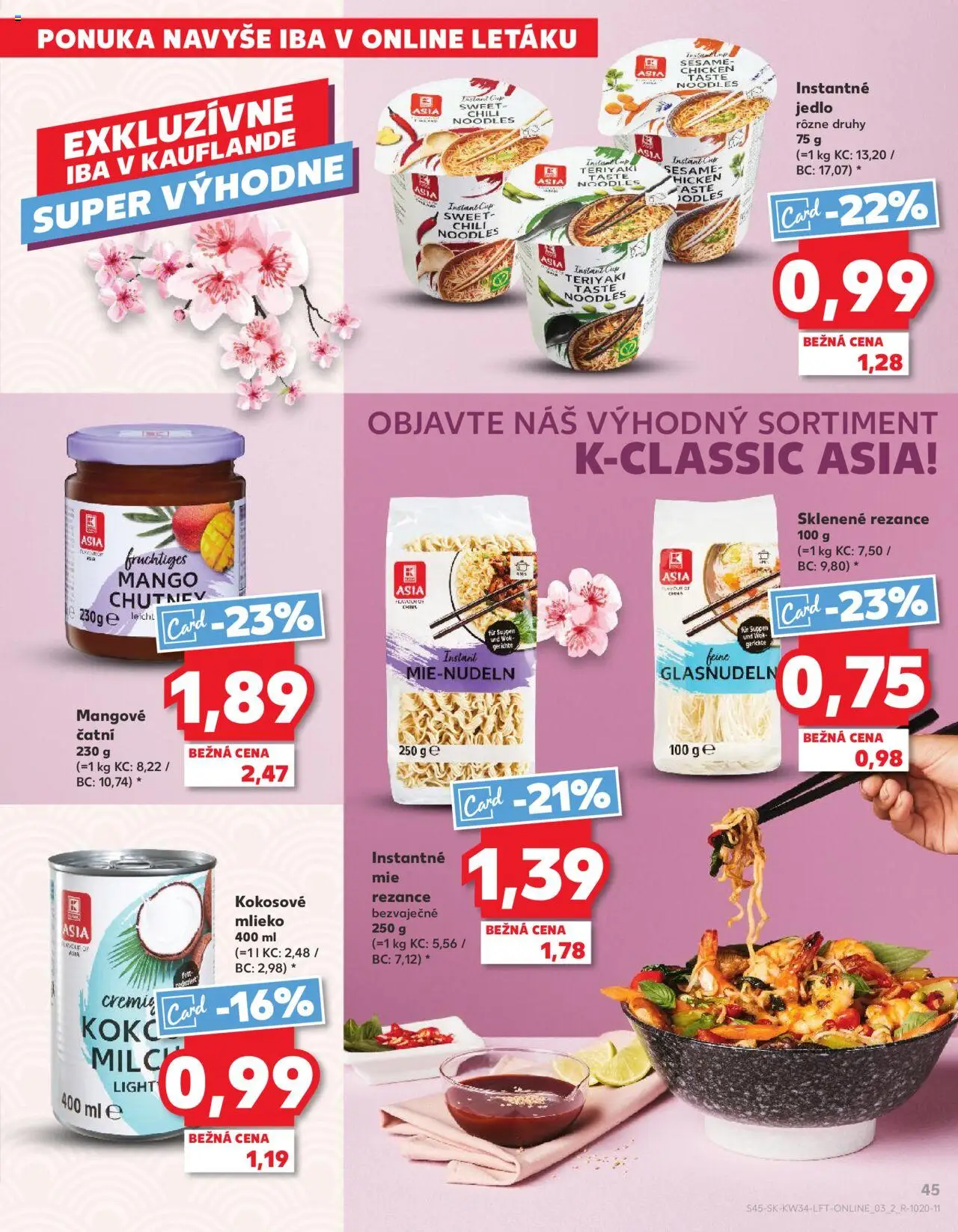 Nové Kaufland akcie – leták je platný od 21.08.2025 | Strana: 45 | Produkty: Mlieko, Kokosové mlieko, Rezance, Mango