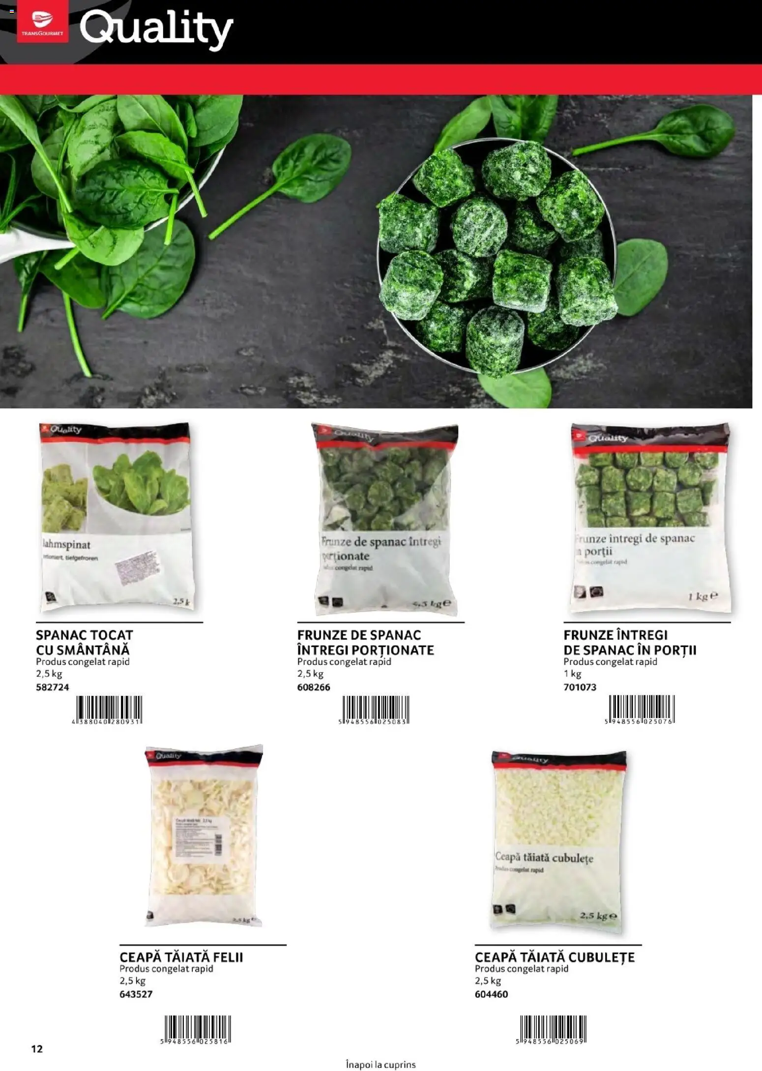 Noul catalog Selgros – valabil de la 01.08.2026 | Pagină: 12 | Produse: Spanac, Ceapă