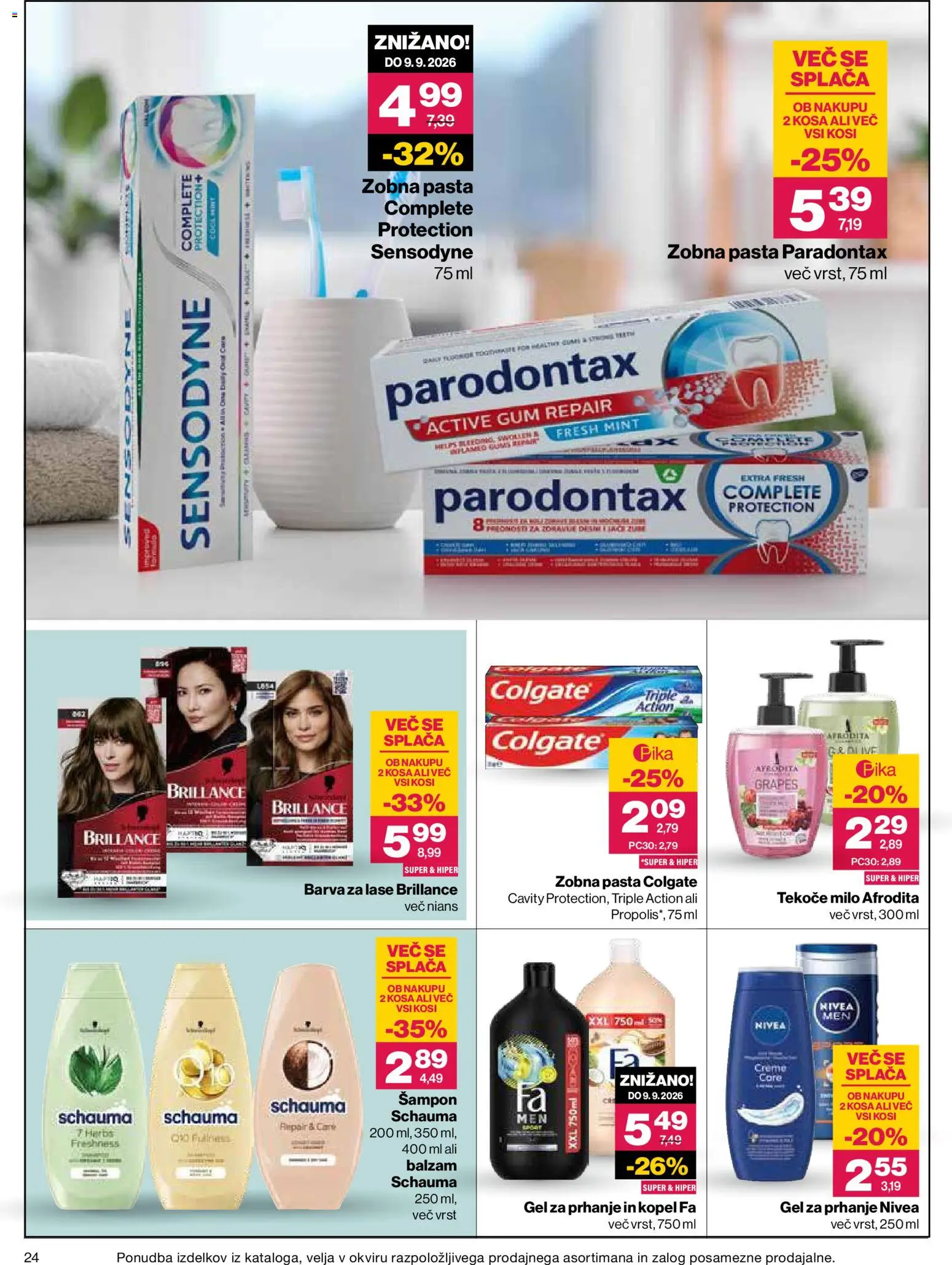 Novi Mercator katalog ponudbe – veljaven od 13.08.2026 | Stran: 24 | Izdelki: Kopel, Gel za prhanje, Barva za lase, Barva