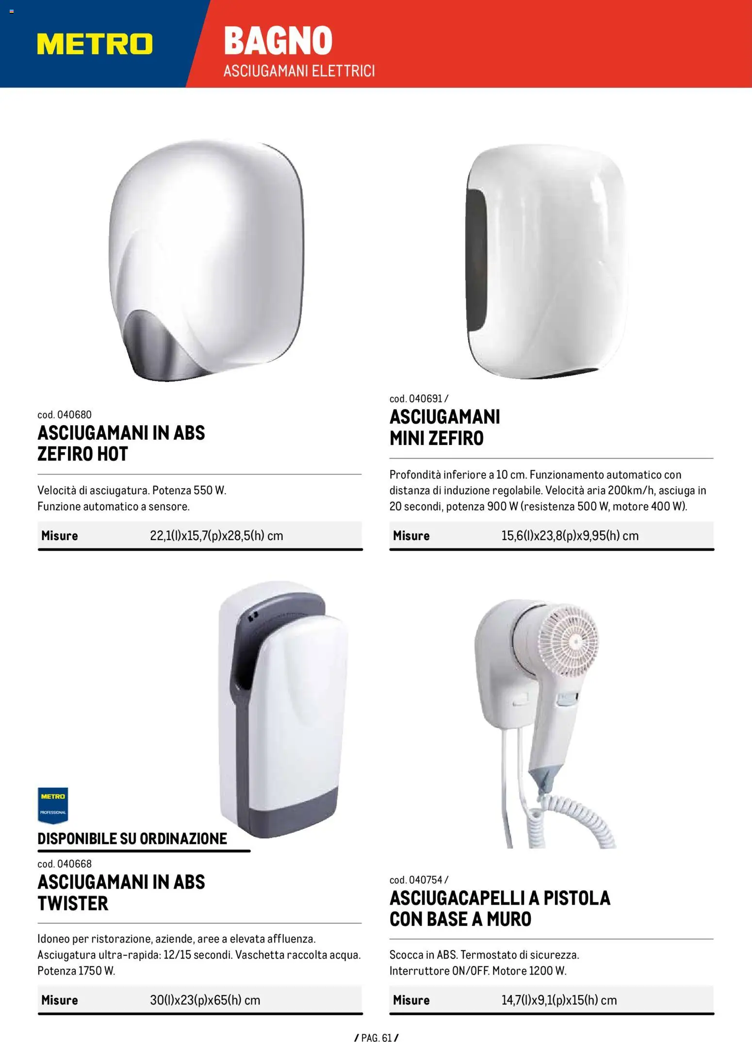 Volantino Metro del 07/01/2026 | Pagina: 61 | Prodotti: Acqua, Asciugacapelli, Bagno, Asciugamani