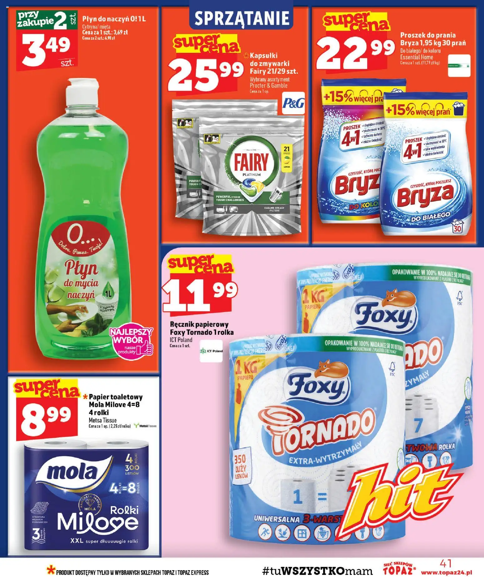 Topaz gazetka od 06.08.2026 | Strona: 41 | Produkty: Rolki, Mięta, Fairy, Proszek do prania