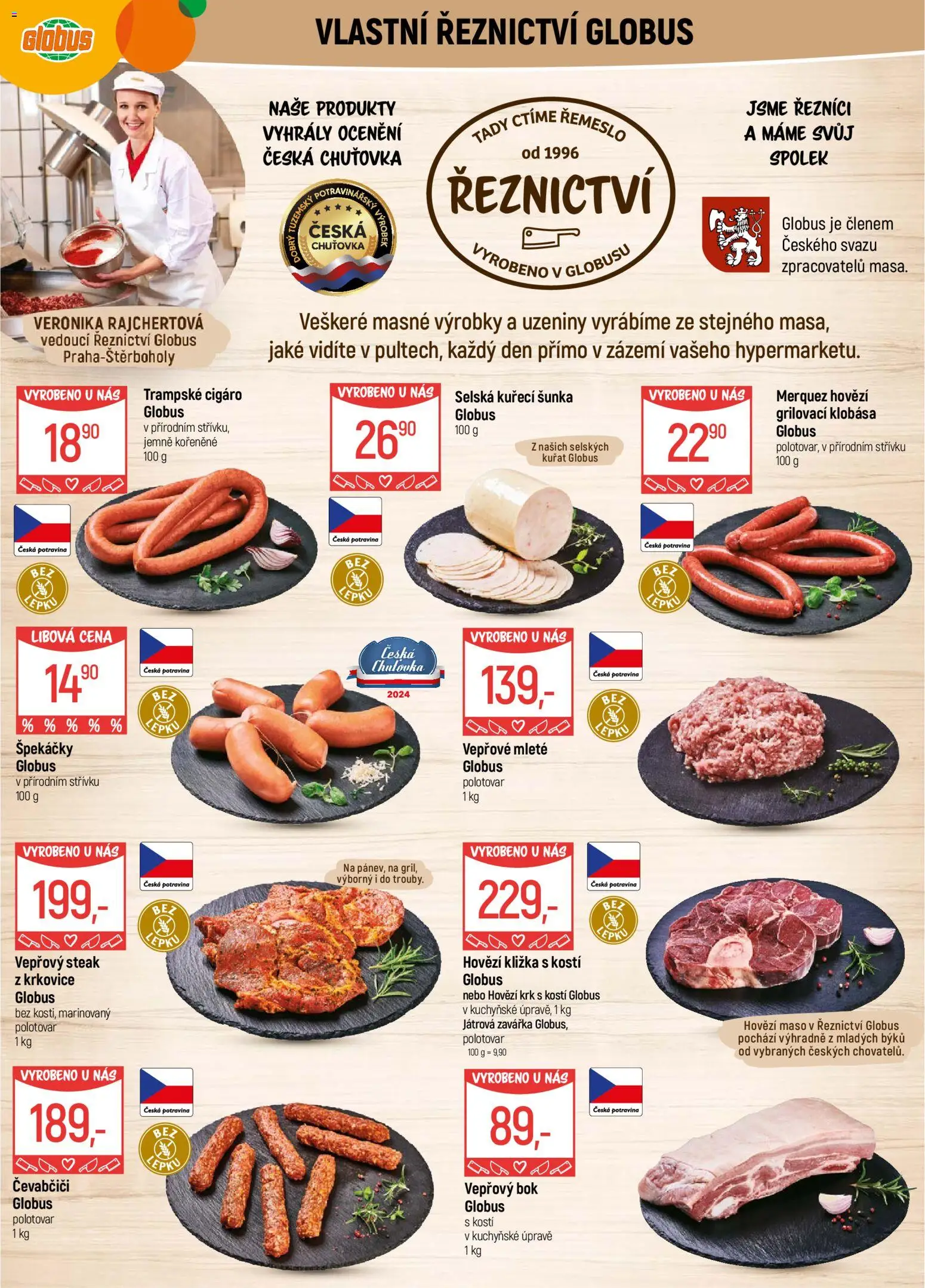 Globus leták - Praha-Štěrboholy od 27.05.2026 | Strana: 5 | Produkty: Šunka, Vepřový bok, Steak, Klobása