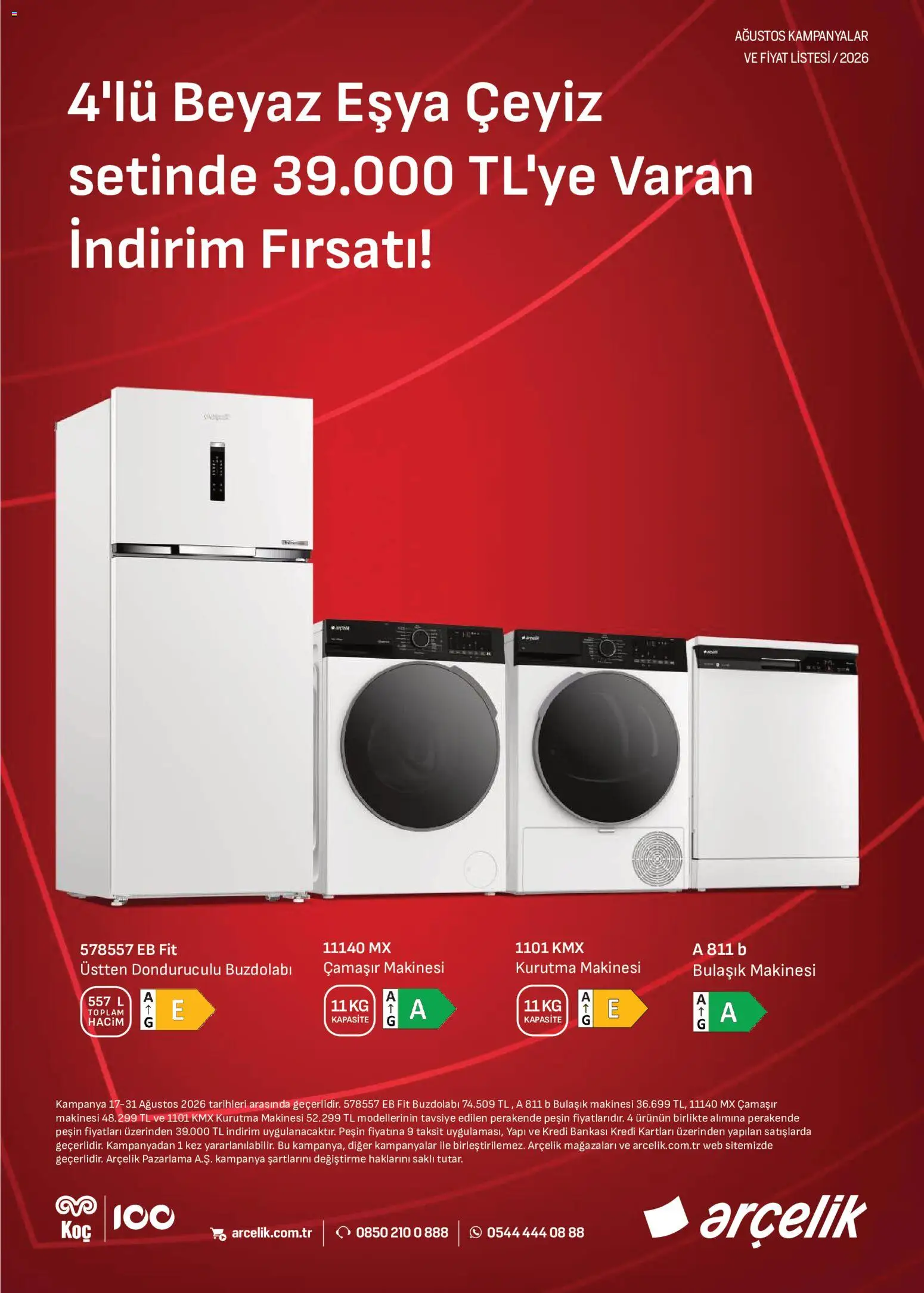 Arçelik Katalog - 21 Ağustos 2026 tarihinden itibaren geçerlidir | Sayfa: 3 | Ürünler: Kurutma makinesi, Buzdolabı, Çamaşır makinesi, Bulaşık makinesi
