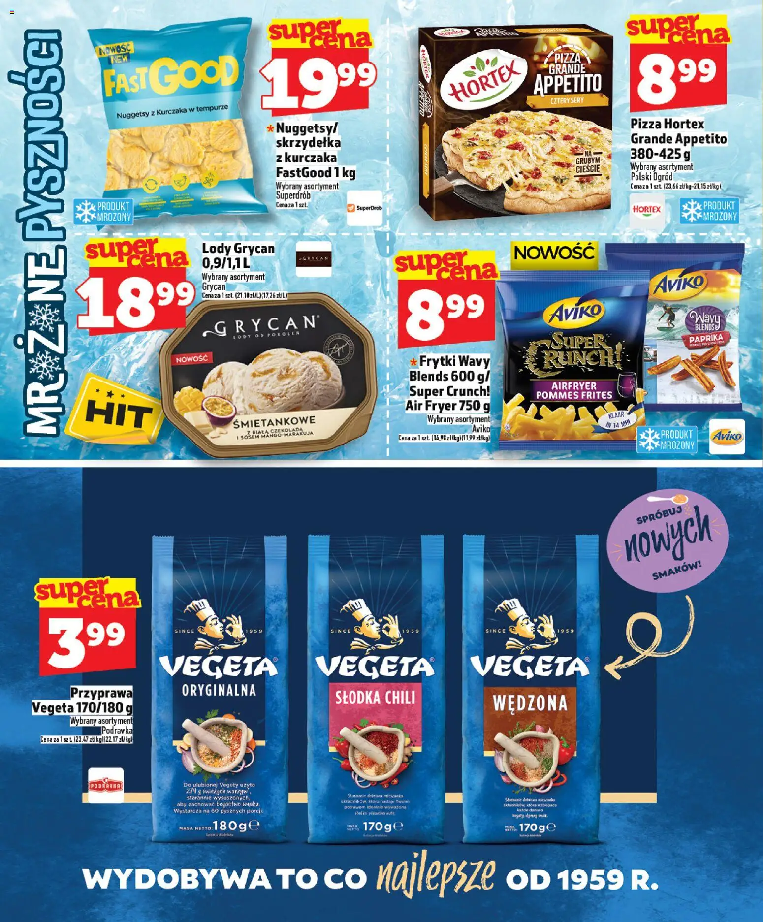 Topaz gazetka od 12.03.2026 | Strona: 8 | Produkty: Lody Grycan, Sery, Pizza, Frytki