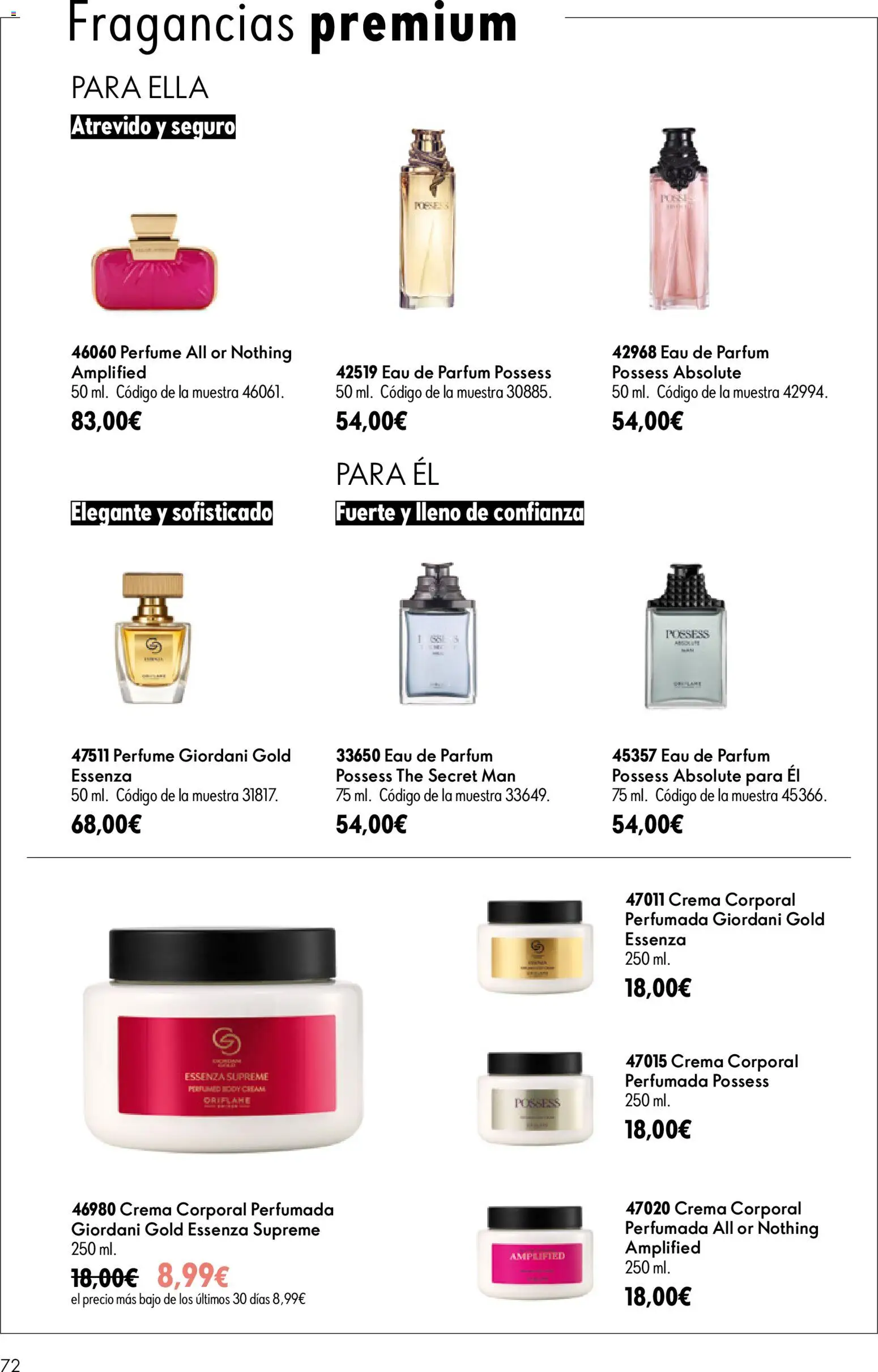 Oriflame - Catálogo Campaña 11 │ válido desde el 05/08/2026 | Página: 72 | Productos: Perfume, Crema, Eau de parfum