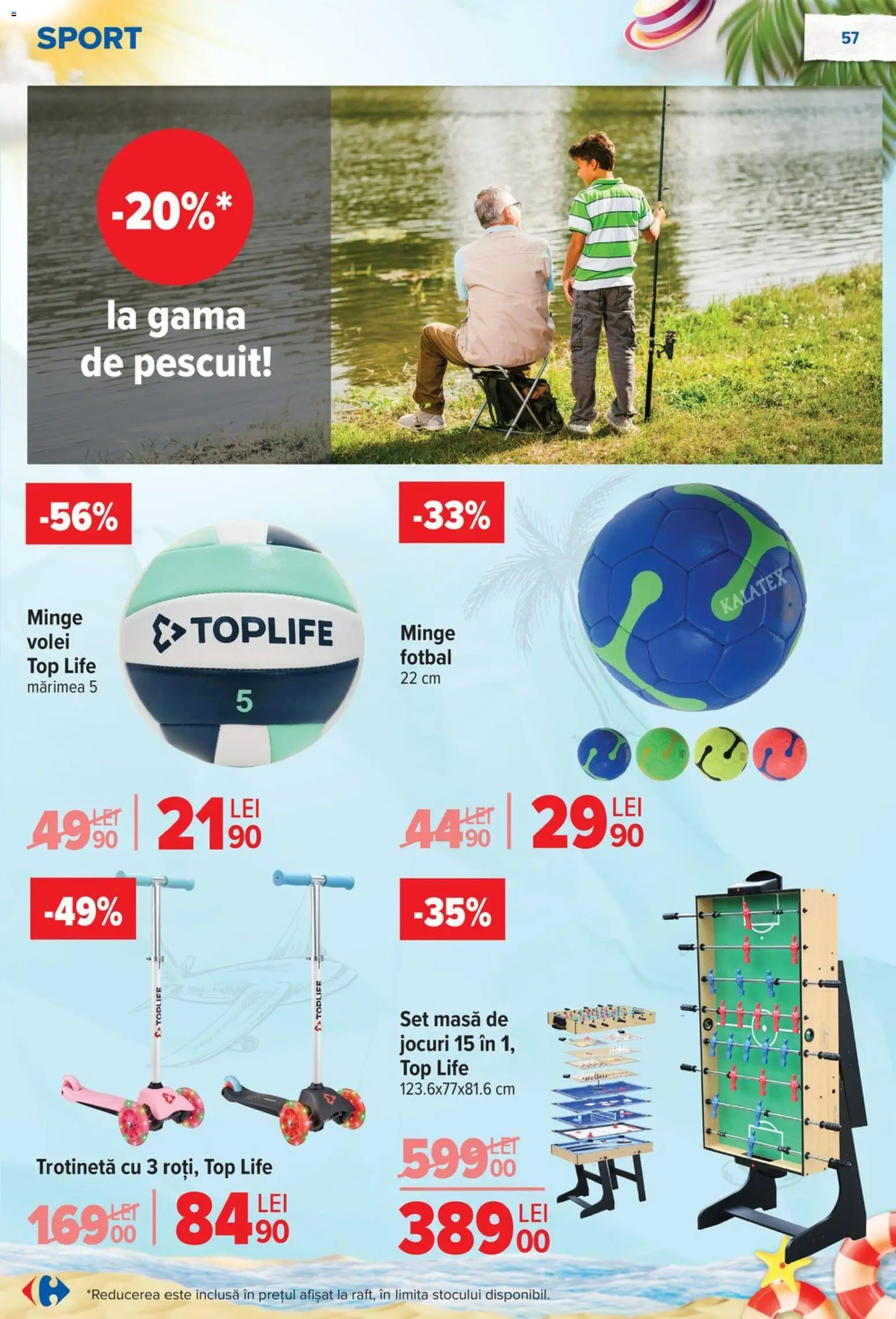 Noul catalog Carrefour – valabil de la 17.06.2026 | Pagină: 58 | Produse: Top, Masă, Trotinetă