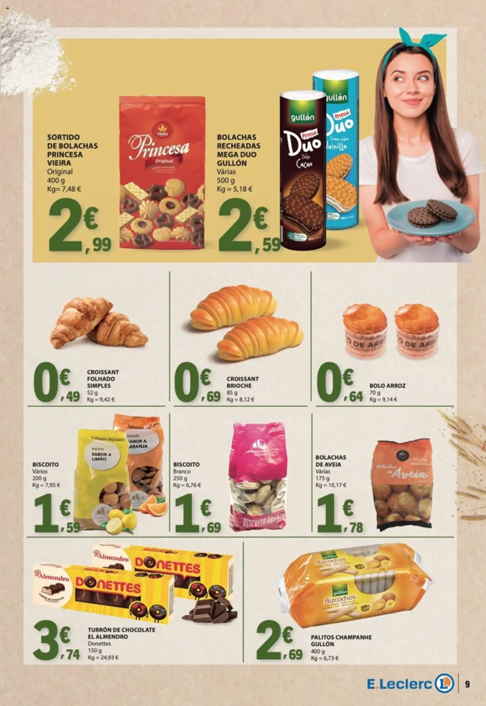 E.Leclerc folheto Bebidas Quentes │ válido de 27/10/2026 | Página: 9 | Produtos: Aveia, Champanhe, Bolo, Brioche