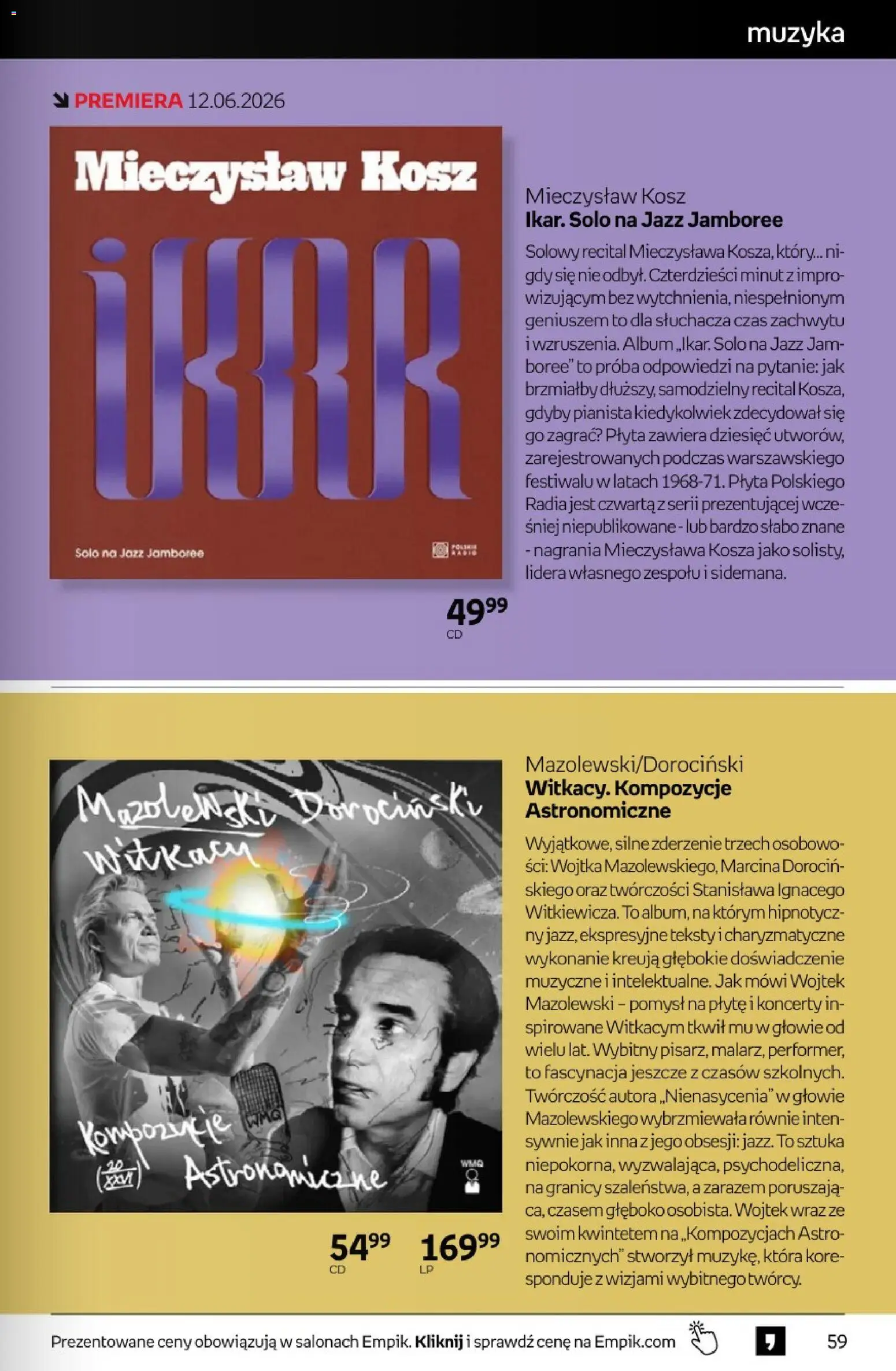 Empik promocje - Tom kultury Muzyka od 03.06.2026 | Strona: 7 | Produkty: Kosz