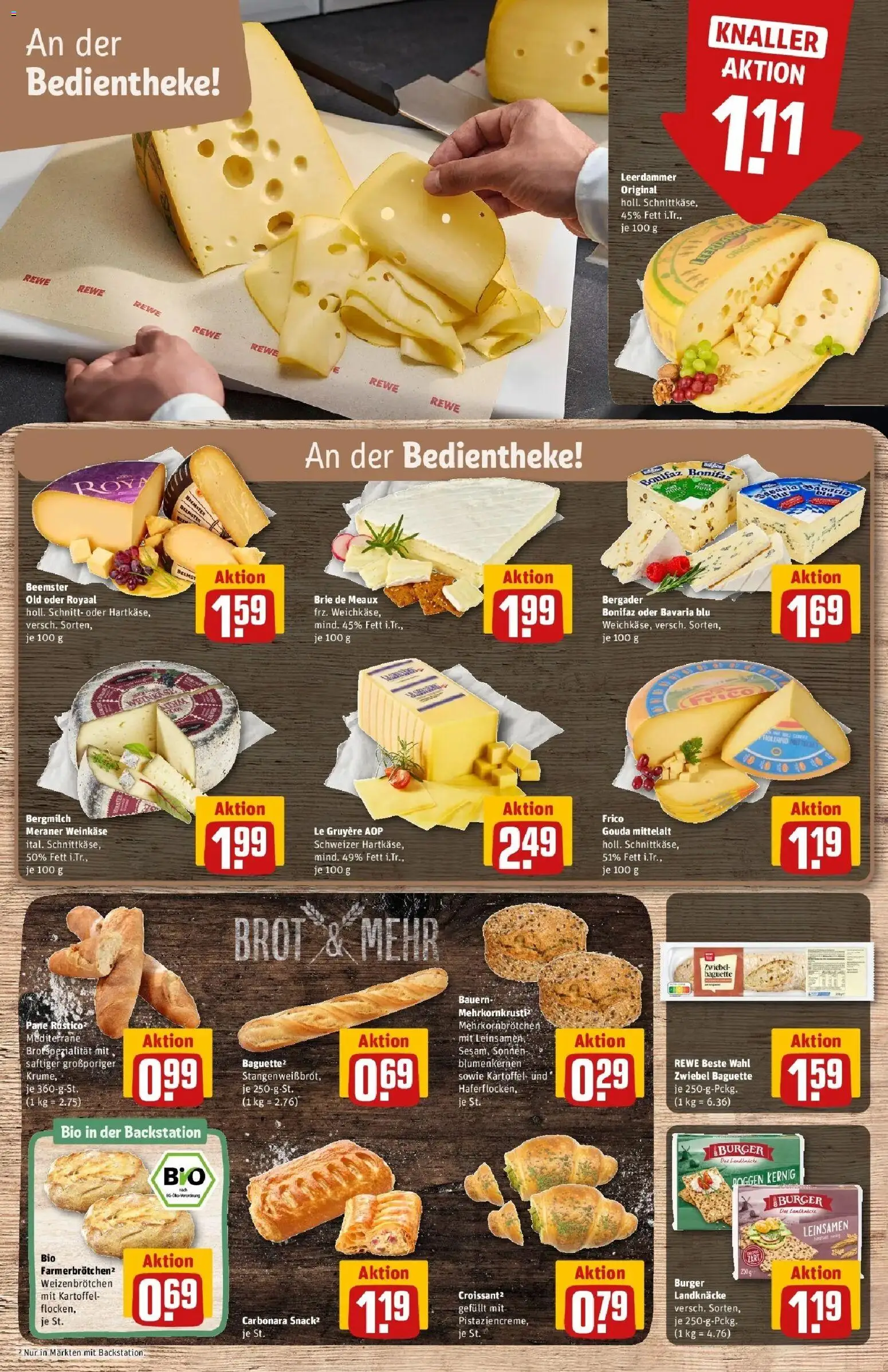 REWE Prospekt ab 04.05.2026 zum Blättern » Angebote | Seite: 17 | Produkte: Gouda, Pane, Burger, Baguette