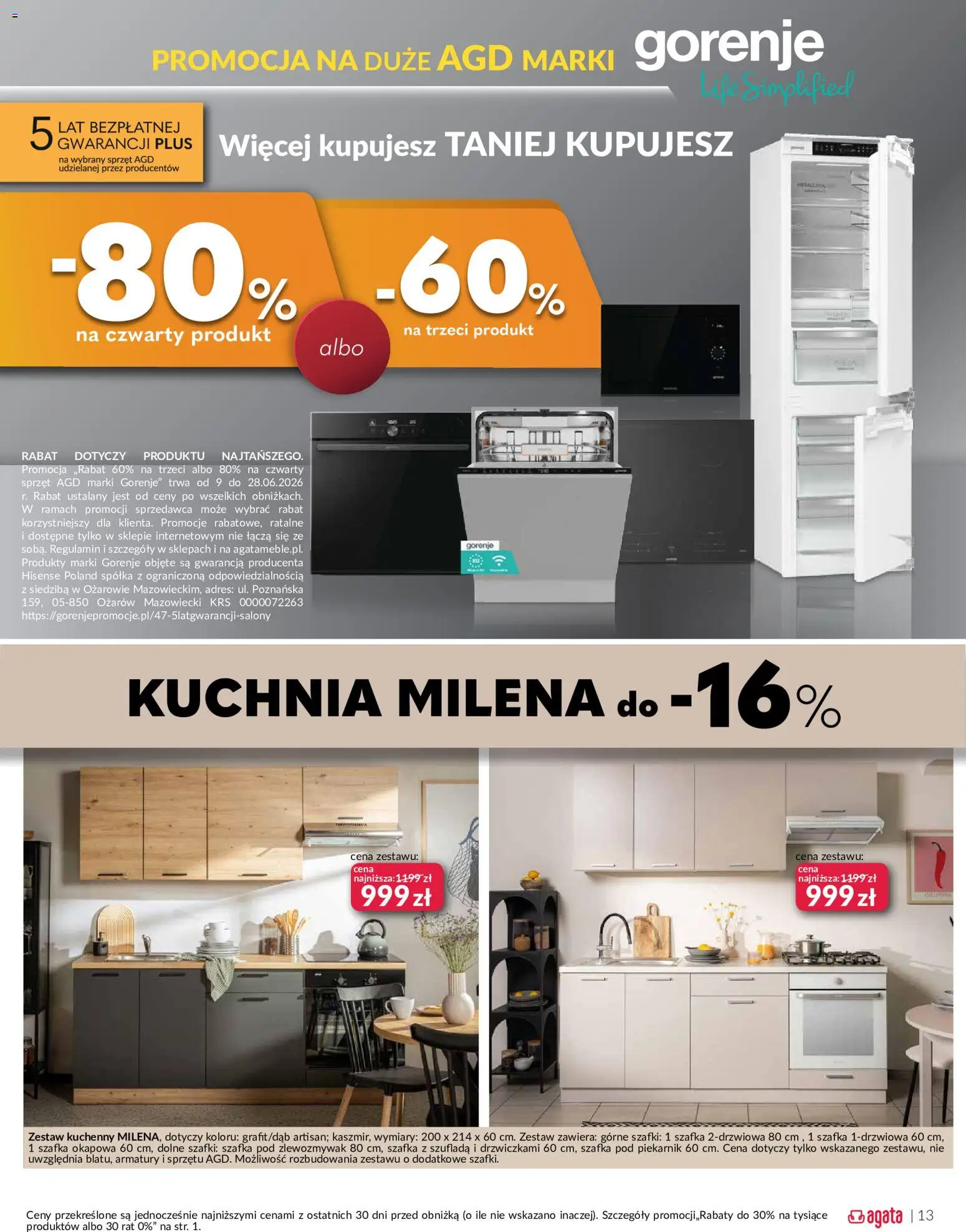 Salony Agata gazetka od 09.06.2026 | Strona: 13 | Produkty: Piekarnik